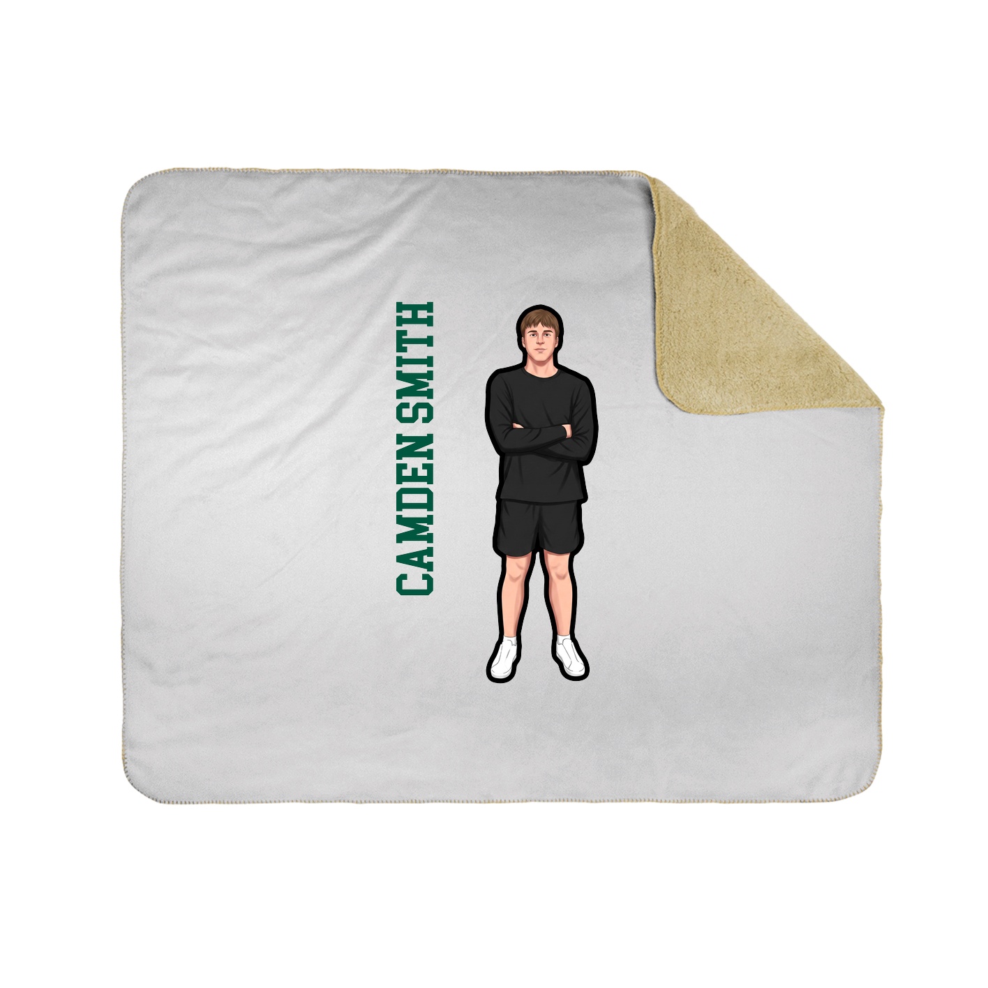 Throw Blanket — Name Vertical in White