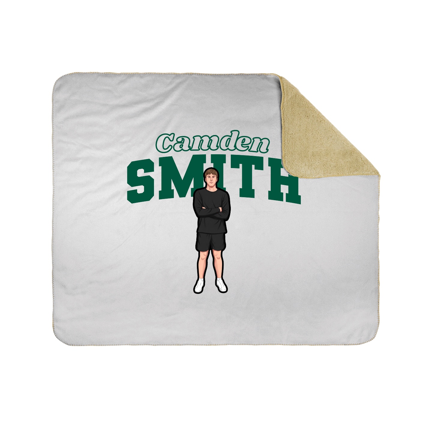 Throw Blanket — Name Arch in White