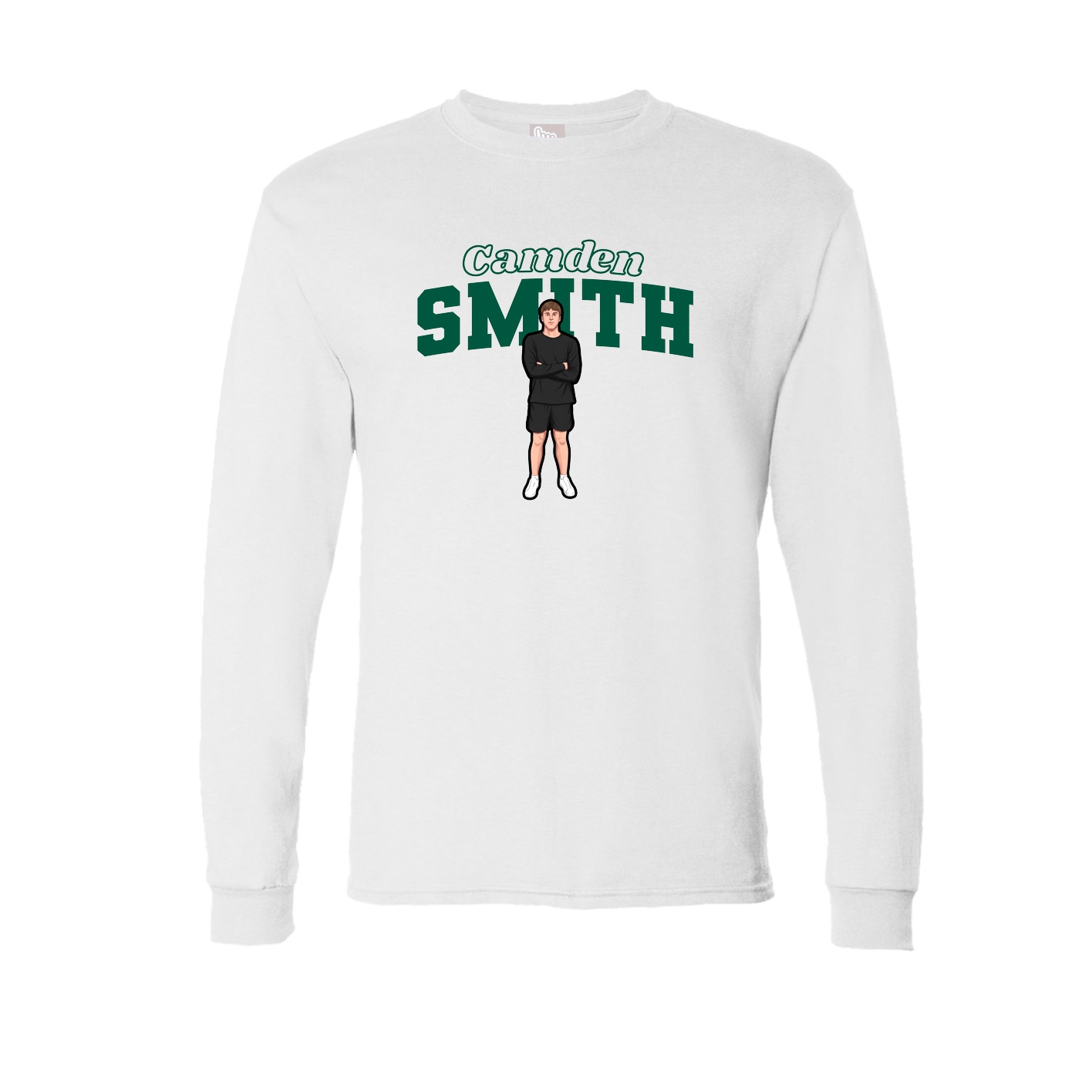 Long Sleeve Tee — Name Arch in White