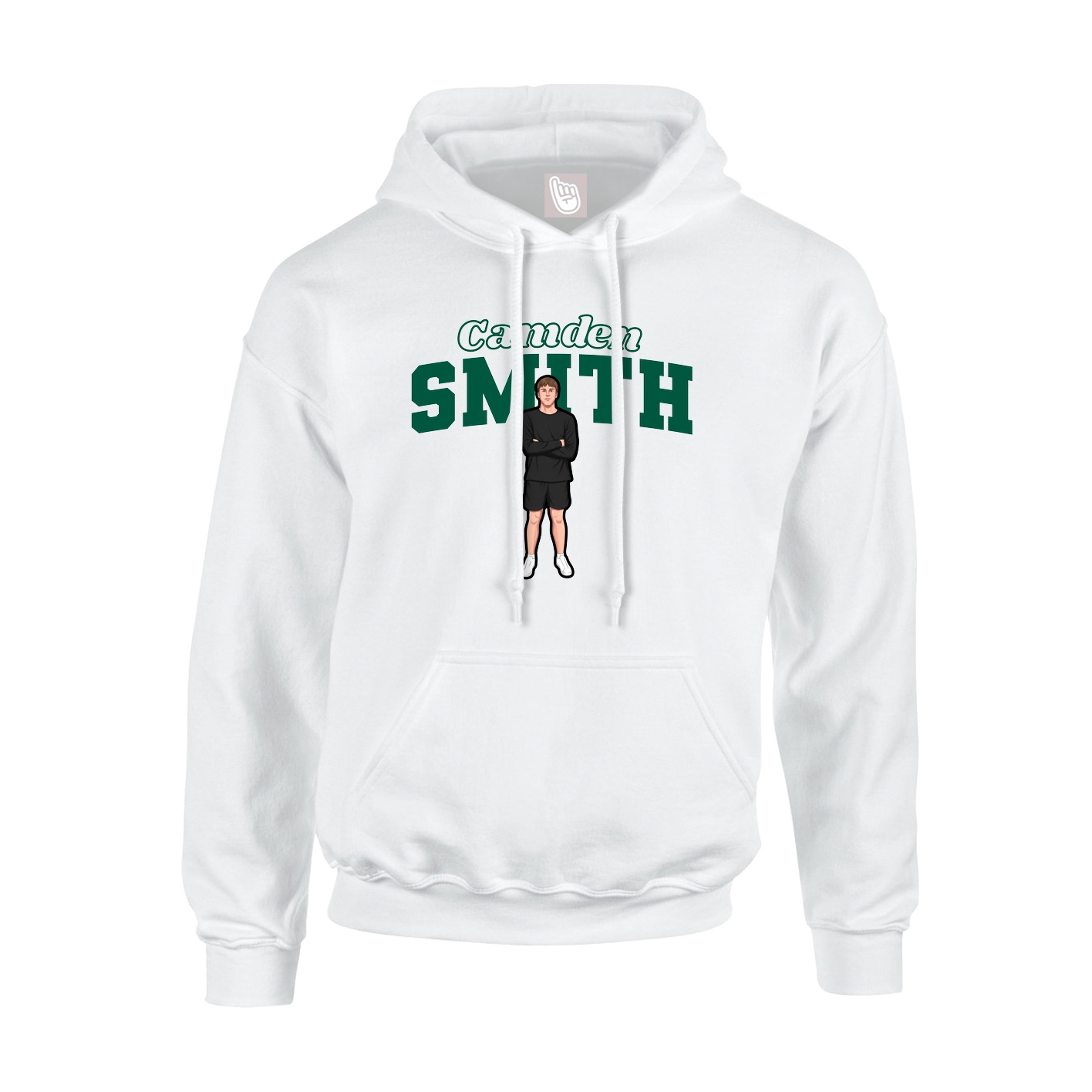 Hoodie — Name Arch in White