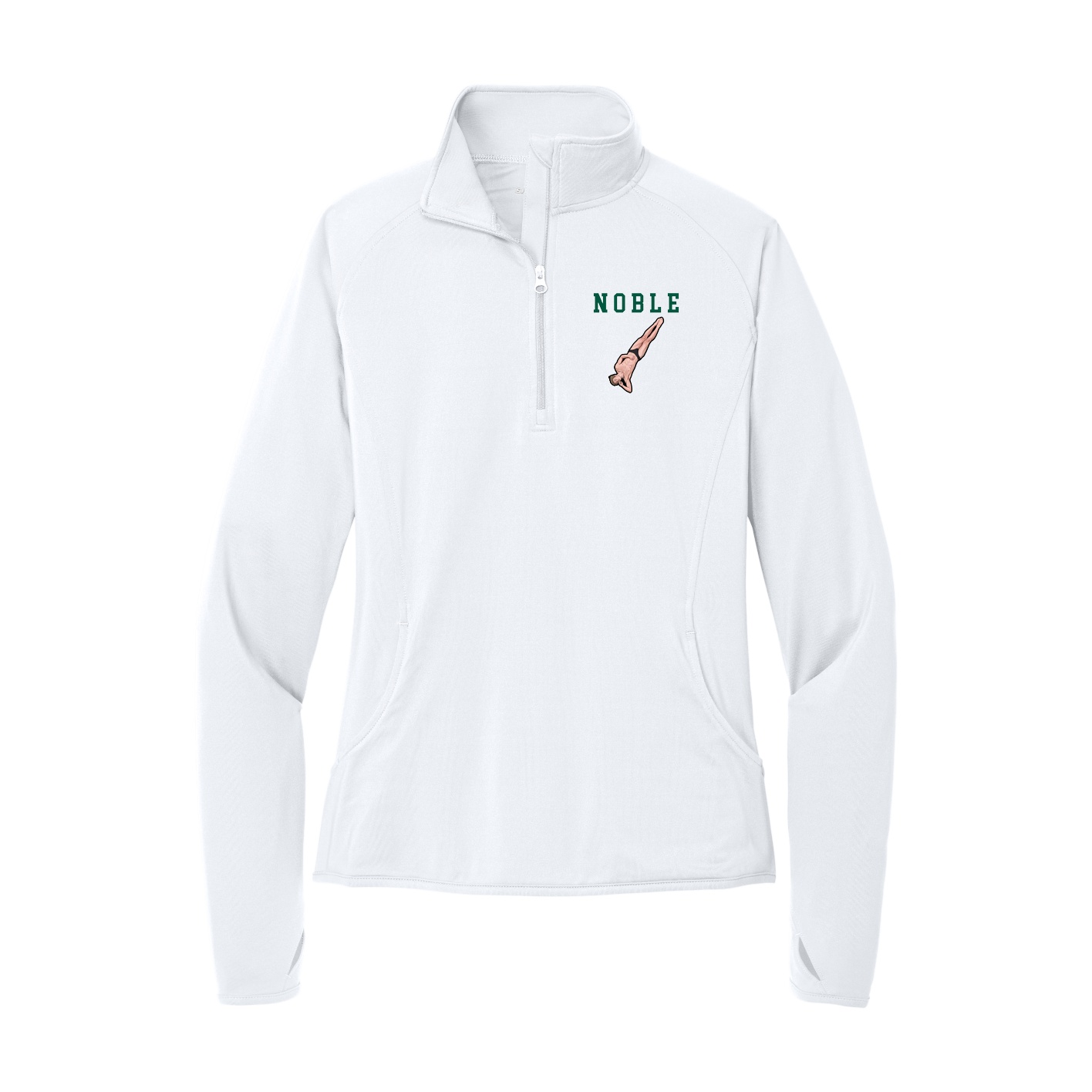 Women's Q-Zip Pullover — Shirsey in White