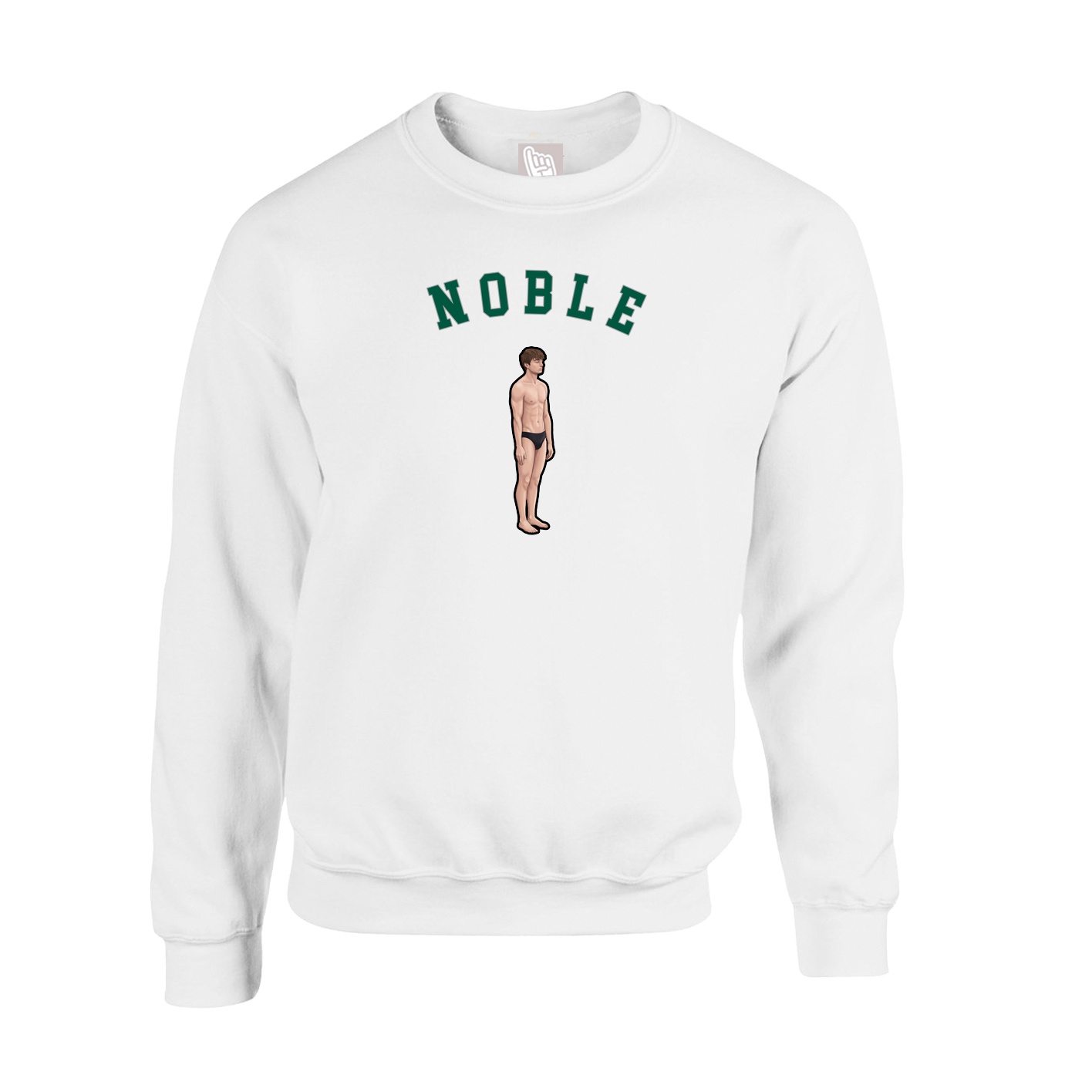 Fleece Crew — Shirsey Arch in White