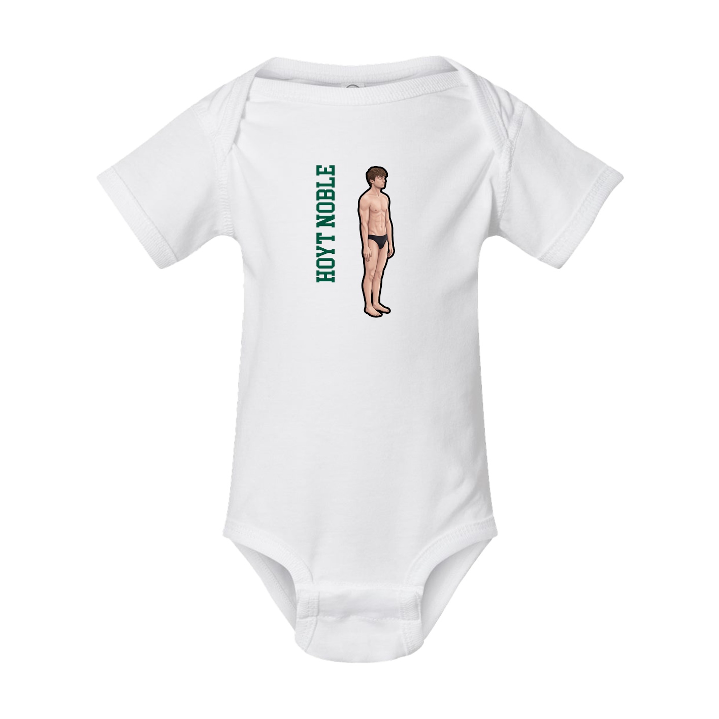 Baby Onesie — Name Vertical in White