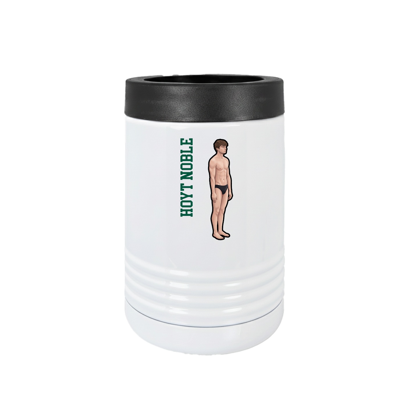 Beverage Holder — Name Vertical in White