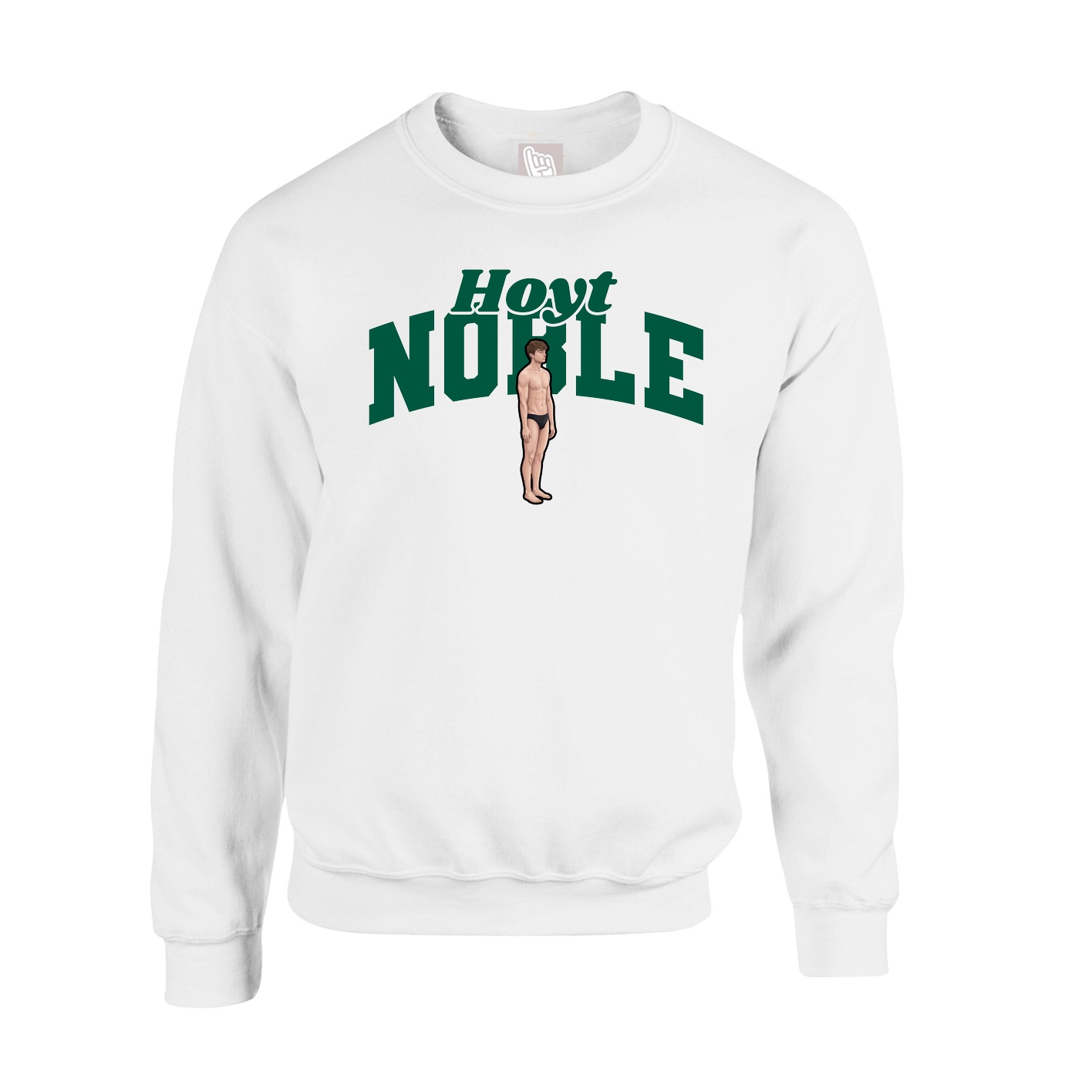 Fleece Crew — Signature Arch in White