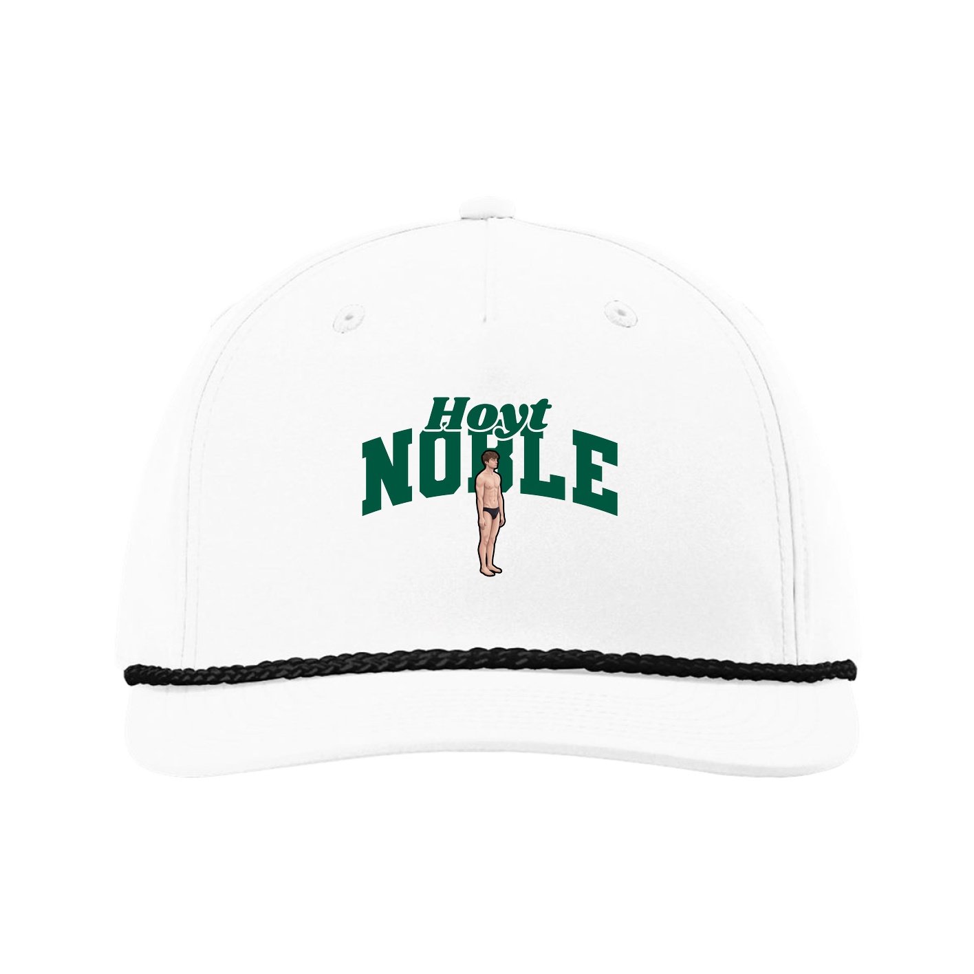 Five-Panel Classic Rope Cap — Signature Arch in White
