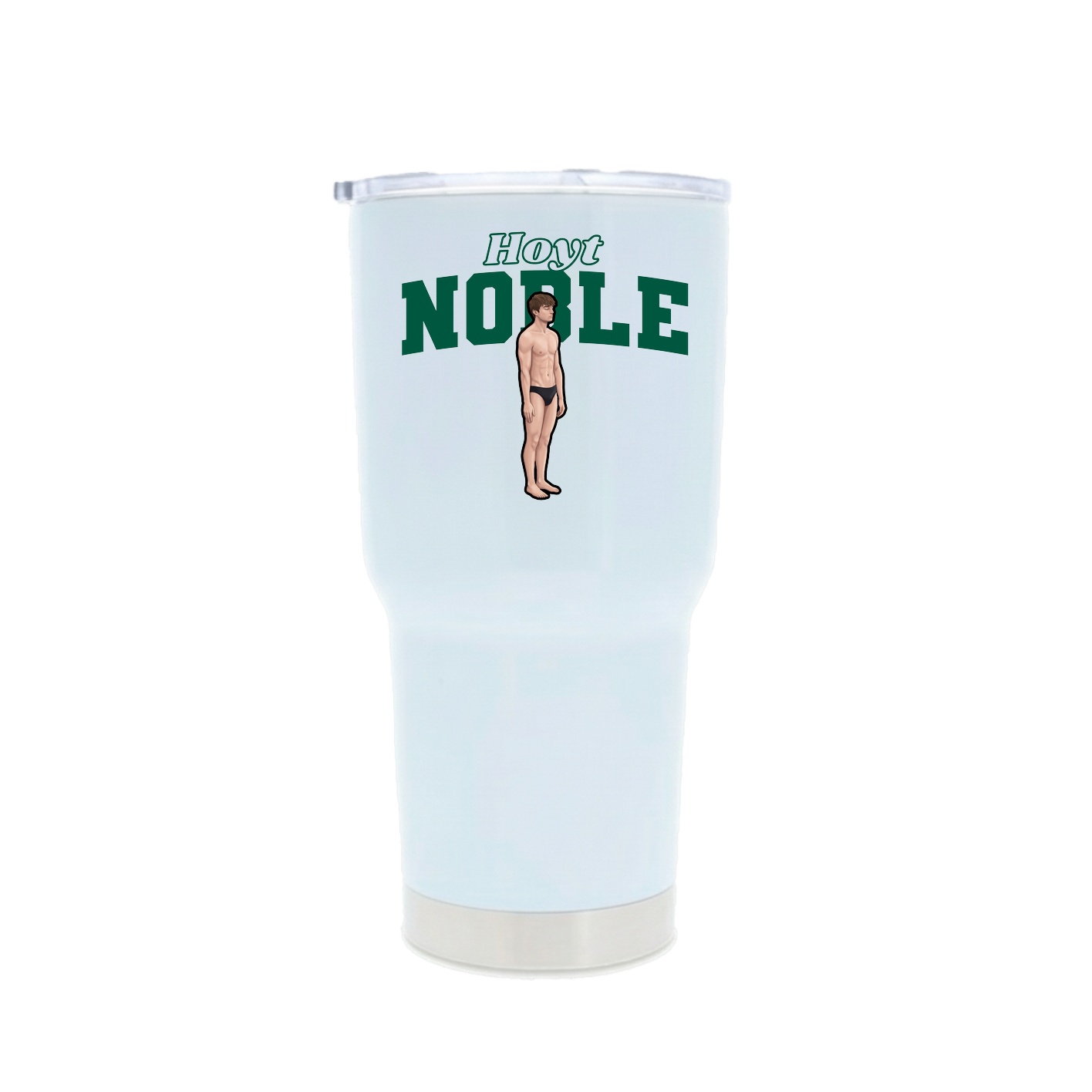 30oz Stainless Steel Tumbler — Name Arch in White
