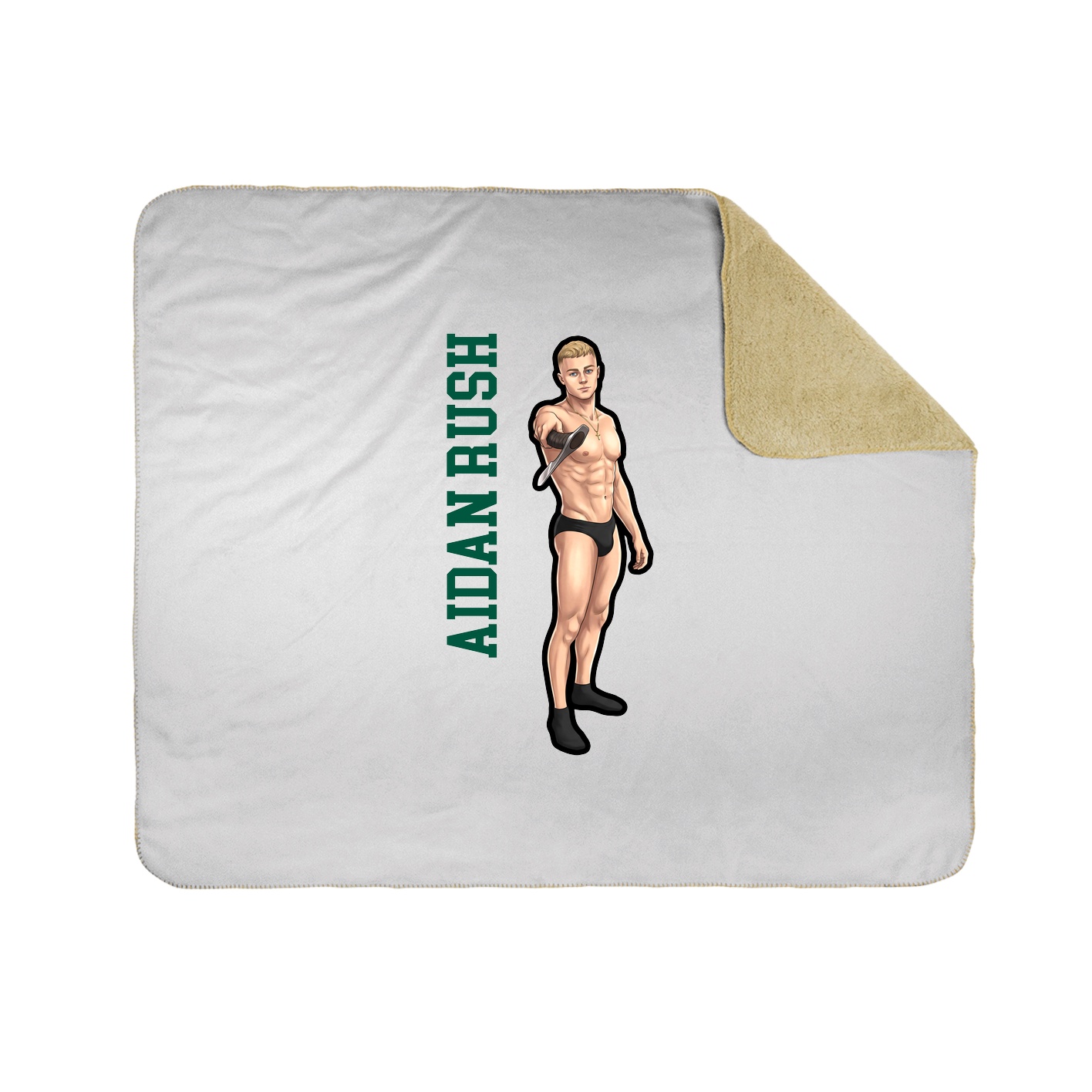 Throw Blanket — Name Vertical in White