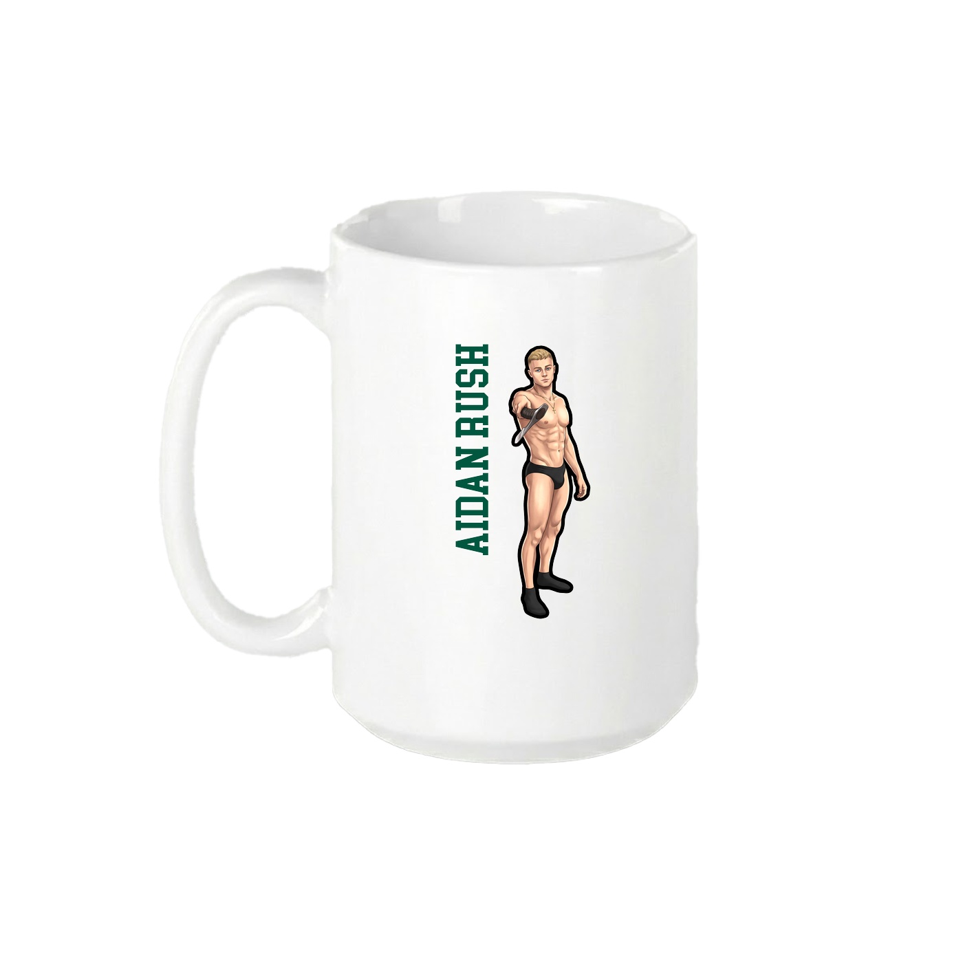 15oz Coffee Mug — Name Vertical in White