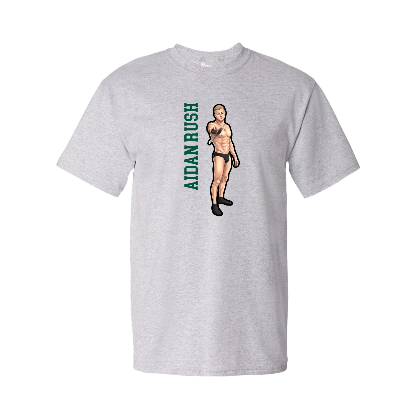 Tee — Name Vertical in Grey