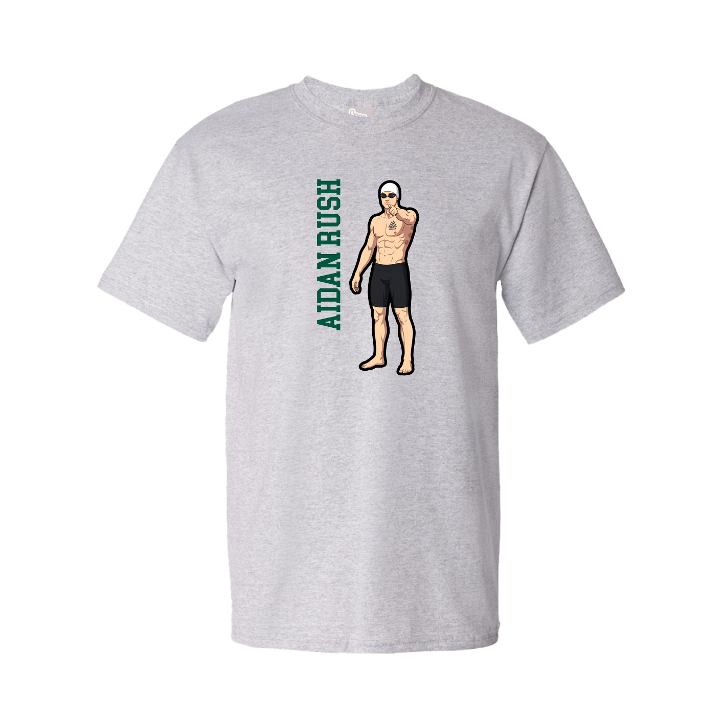Youth Tee — Name Vertical in Grey