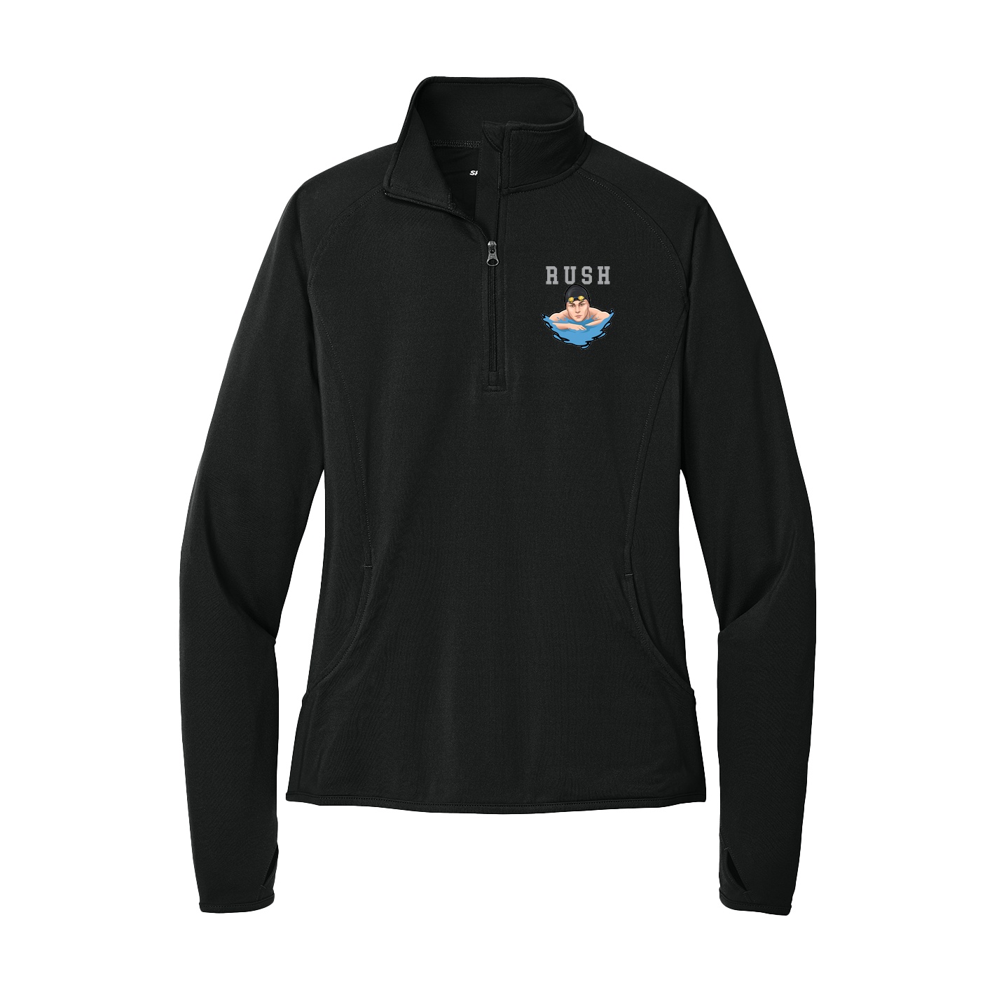 Women's Q-Zip Pullover — Shirsey in Black