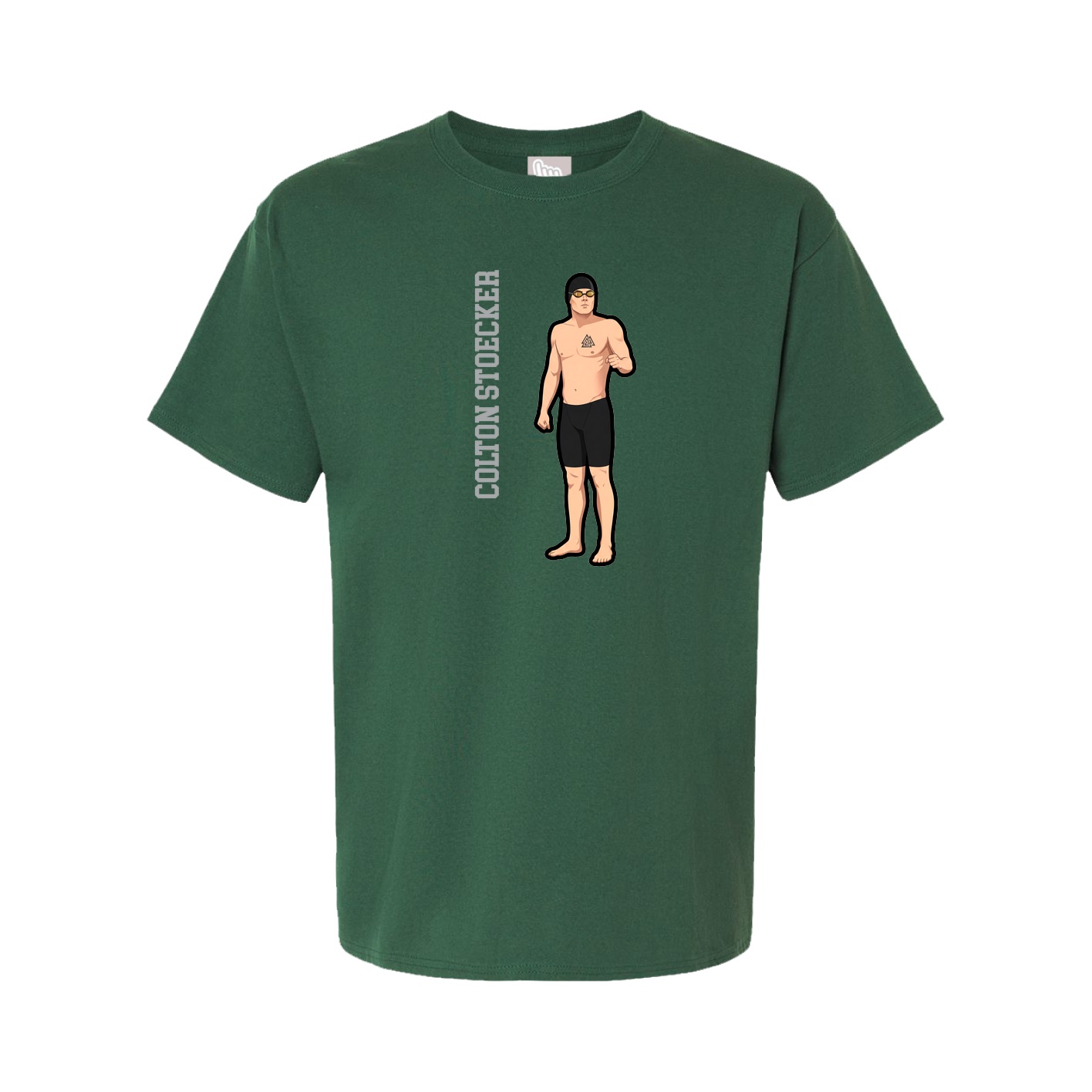 Youth Tee — Name Vertical in Green