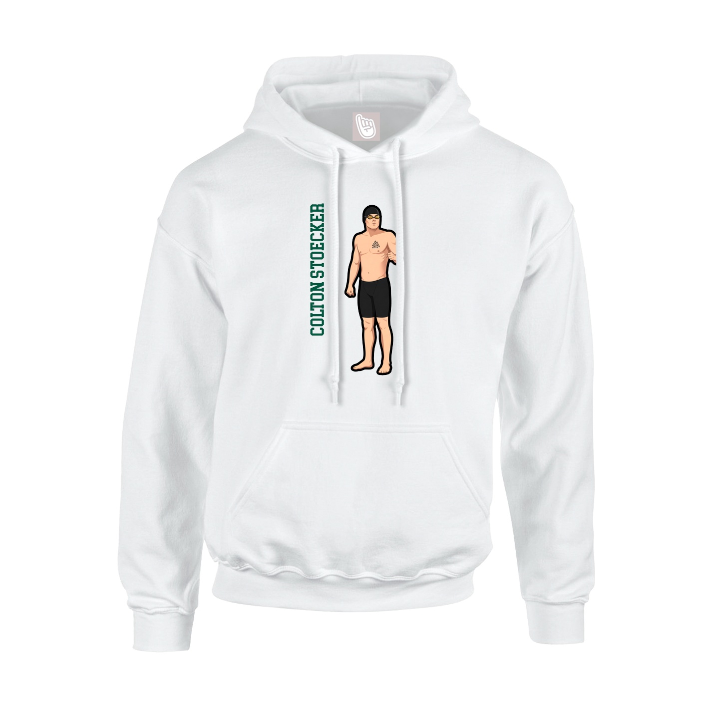 Youth Hoodie — Name Vertical in White