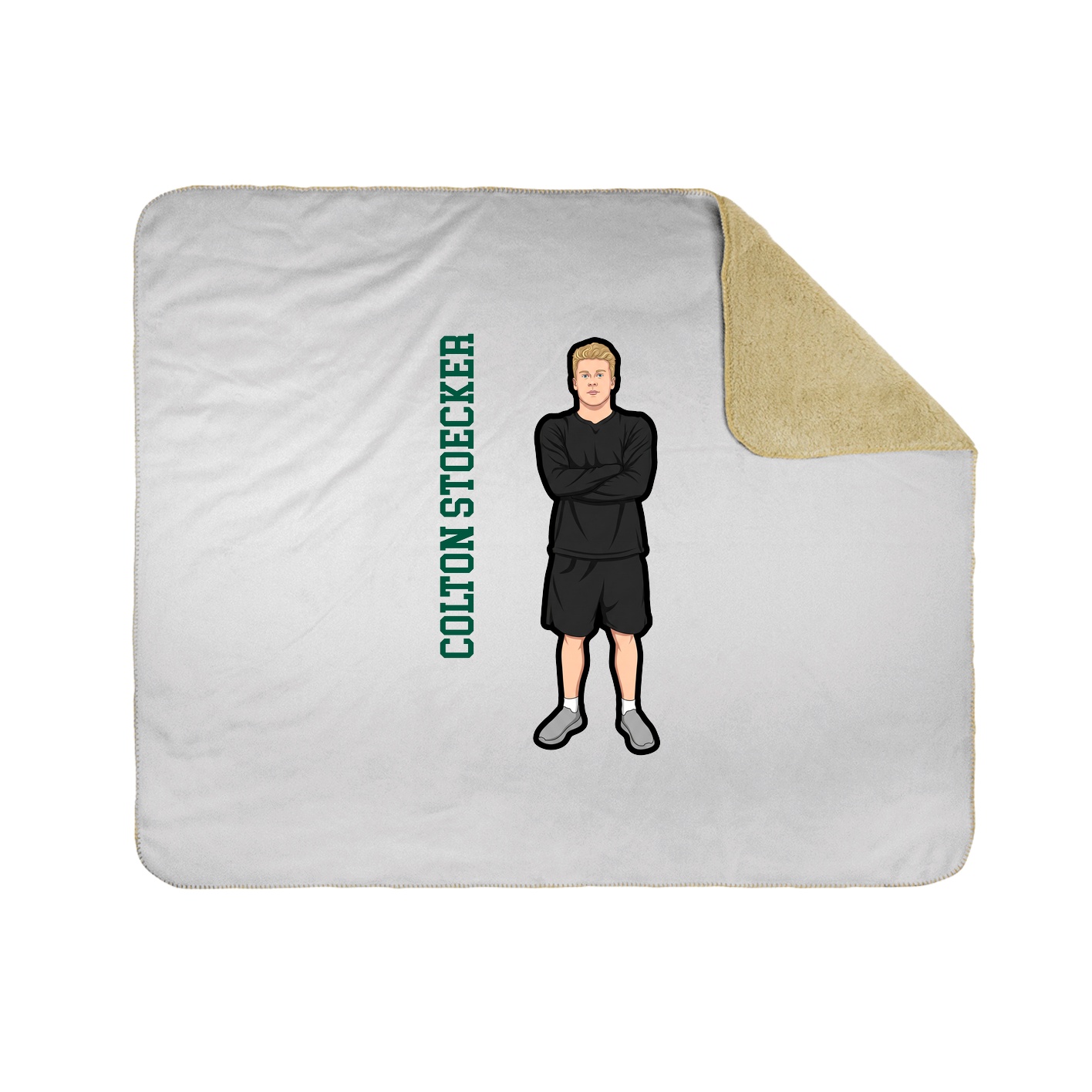 Throw Blanket — Name Vertical in White