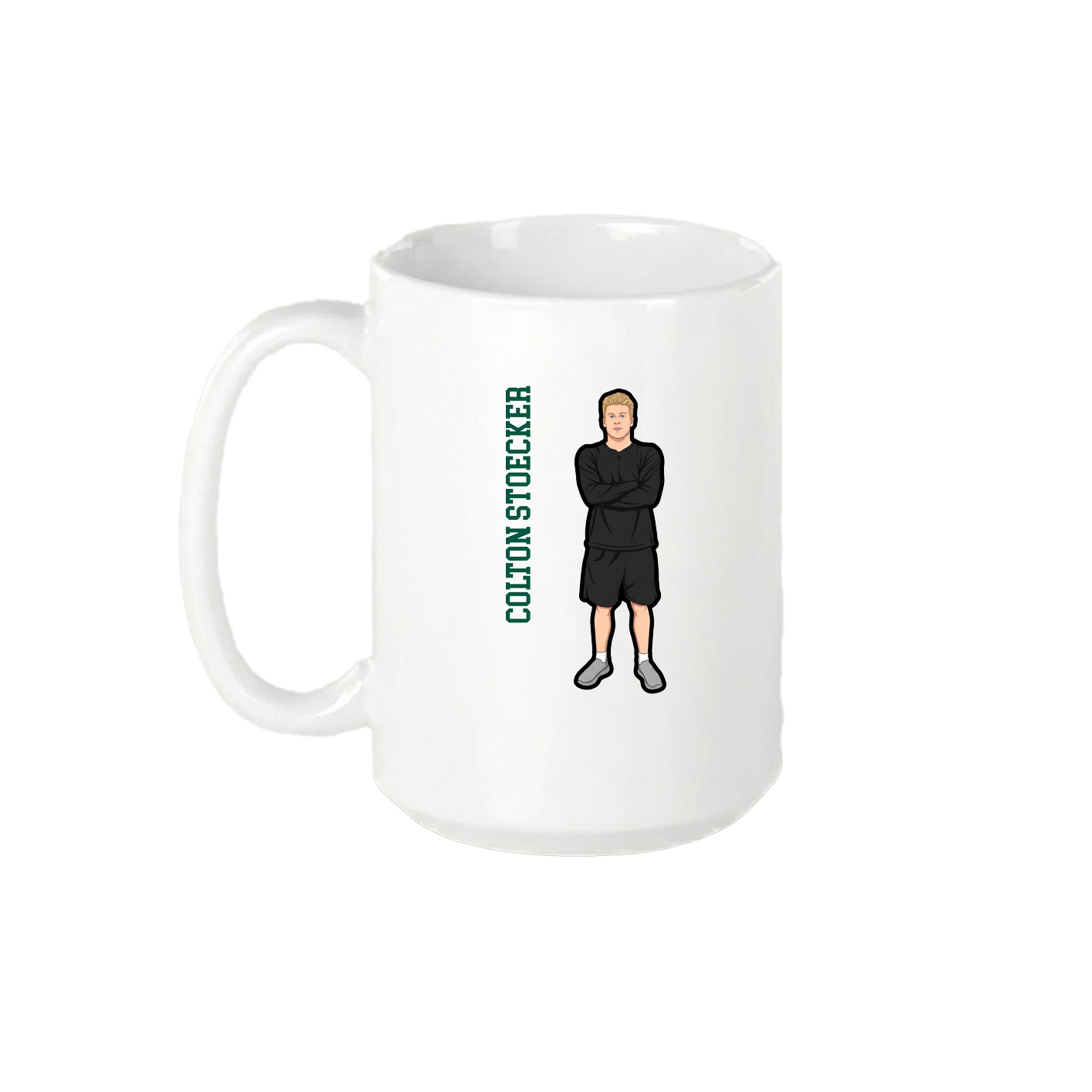 15oz Coffee Mug — Name Vertical in White