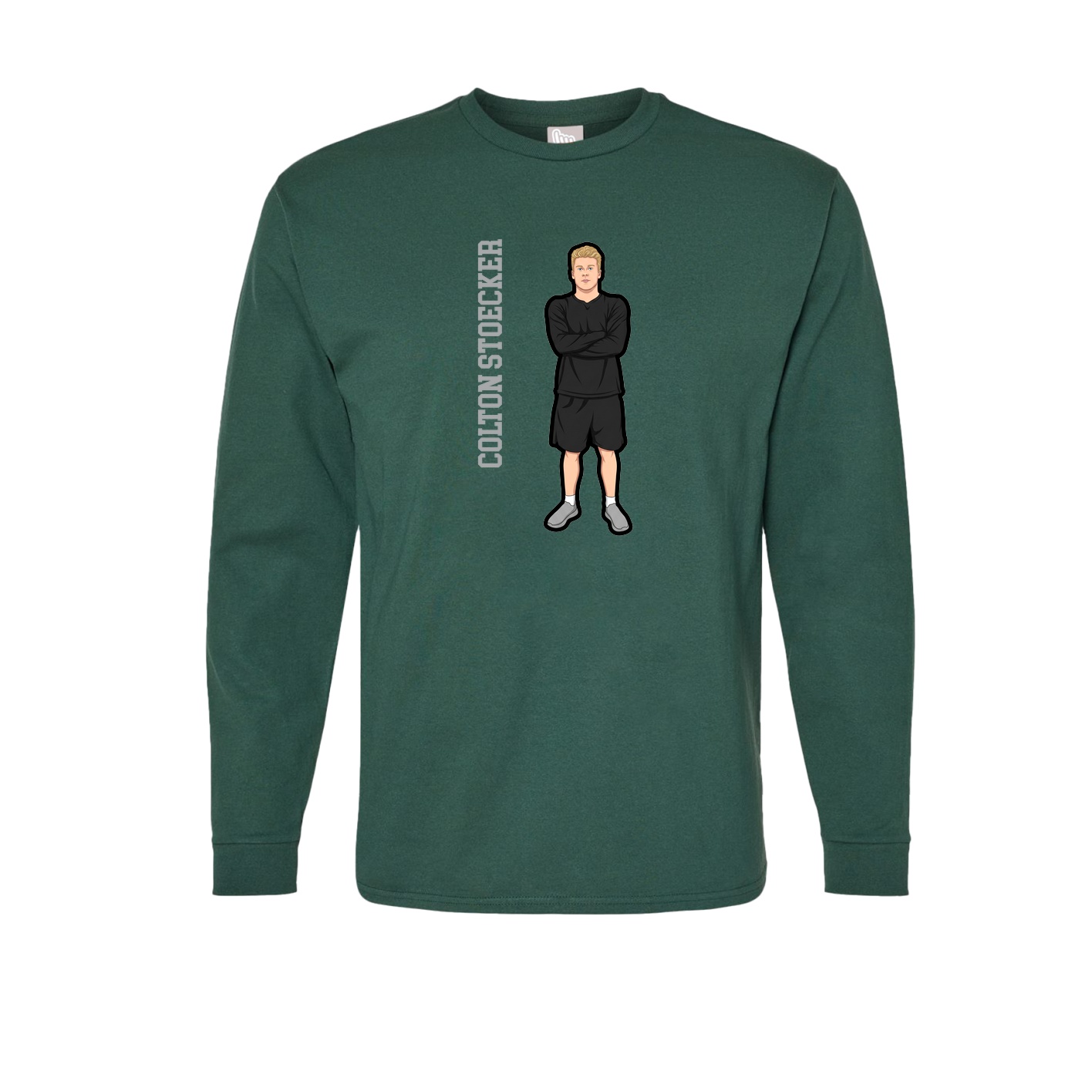 Long Sleeve Tee — Name Vertical in Green