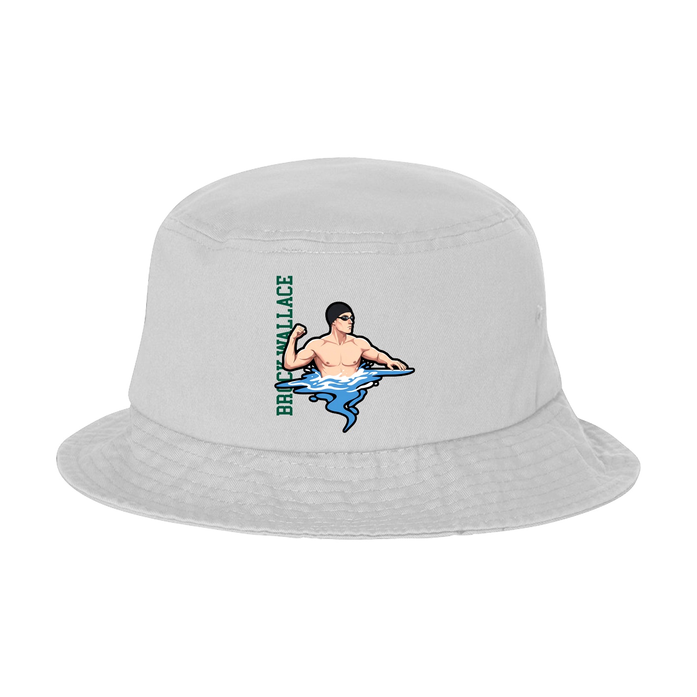 Bucket Cap — Name Vertical in White