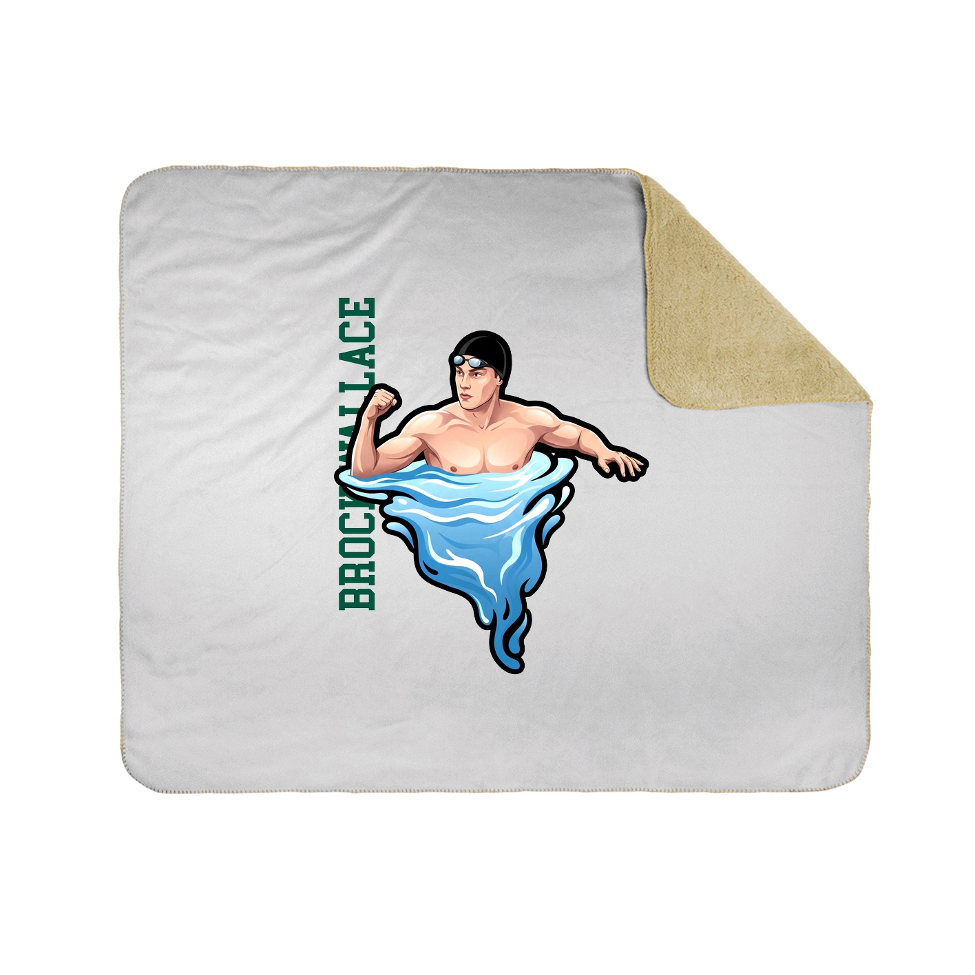 Throw Blanket — Name Vertical in White