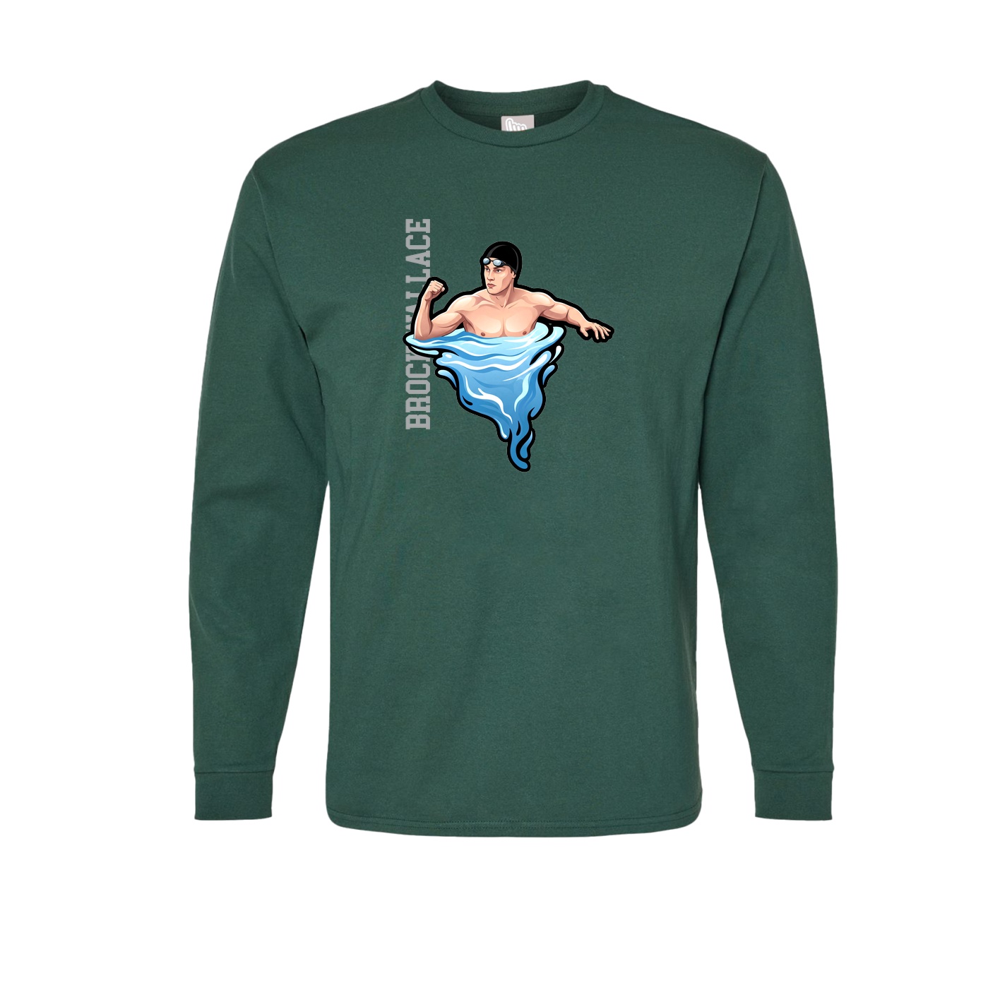 Long Sleeve Tee — Name Vertical in Green