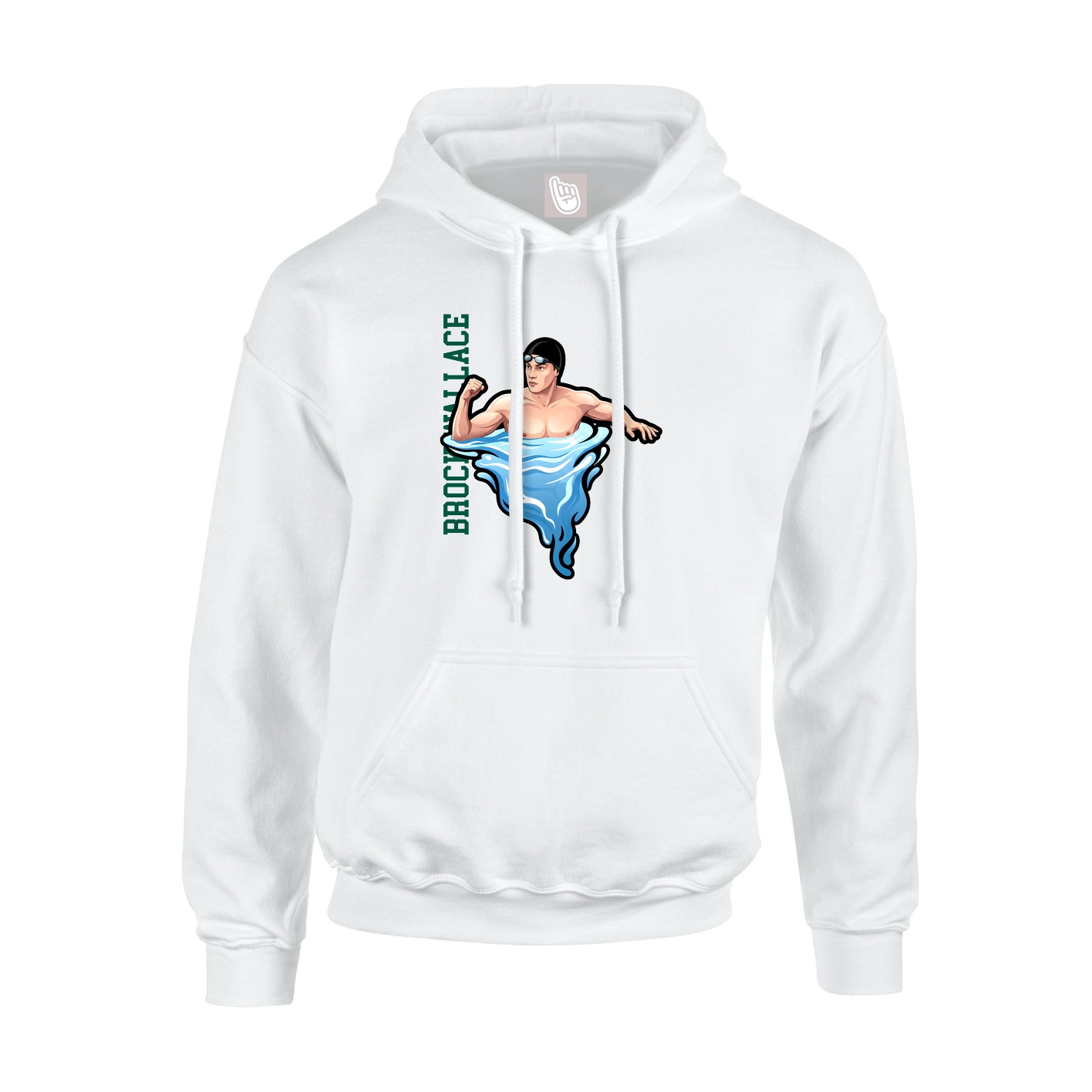 Hoodie — Name Vertical in White