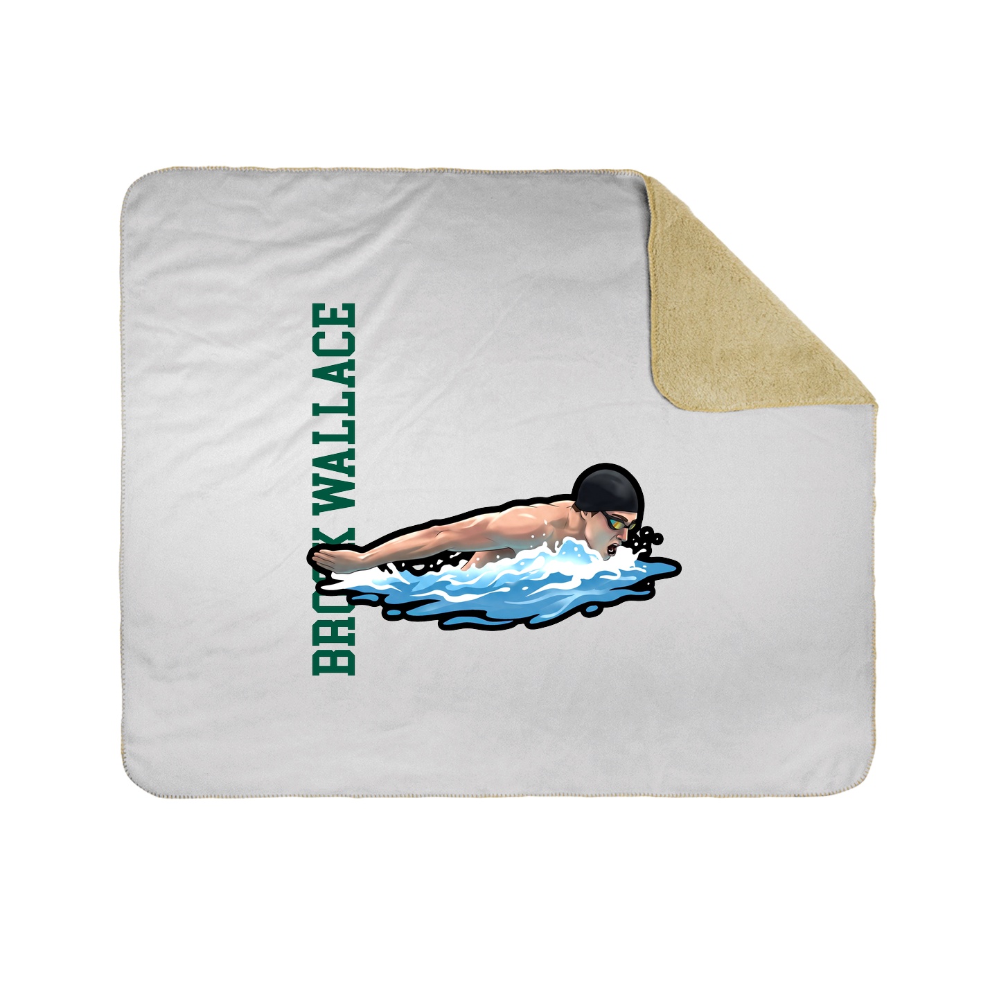 Throw Blanket — Name Vertical in White