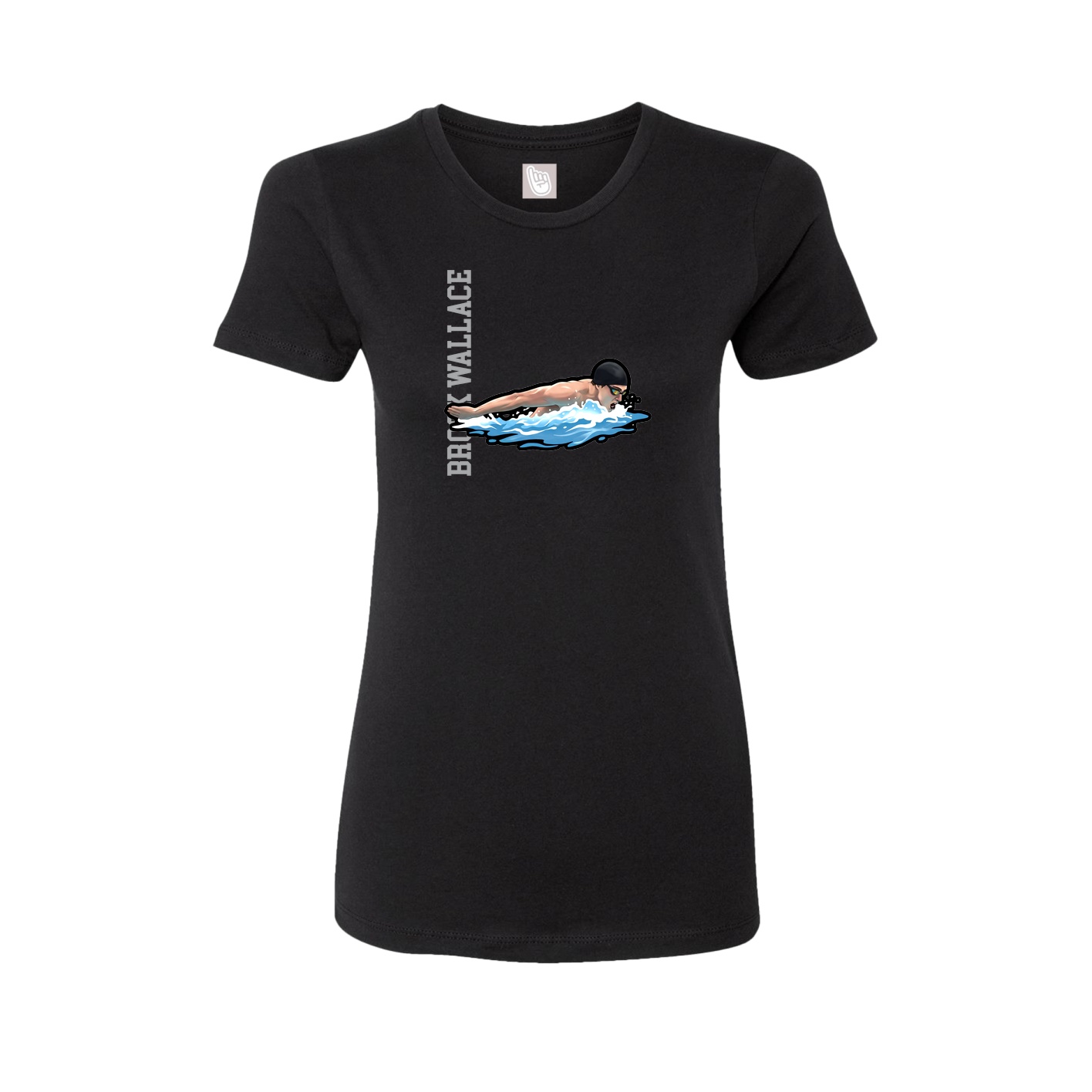 Womens Tee — Name Vertical in Black