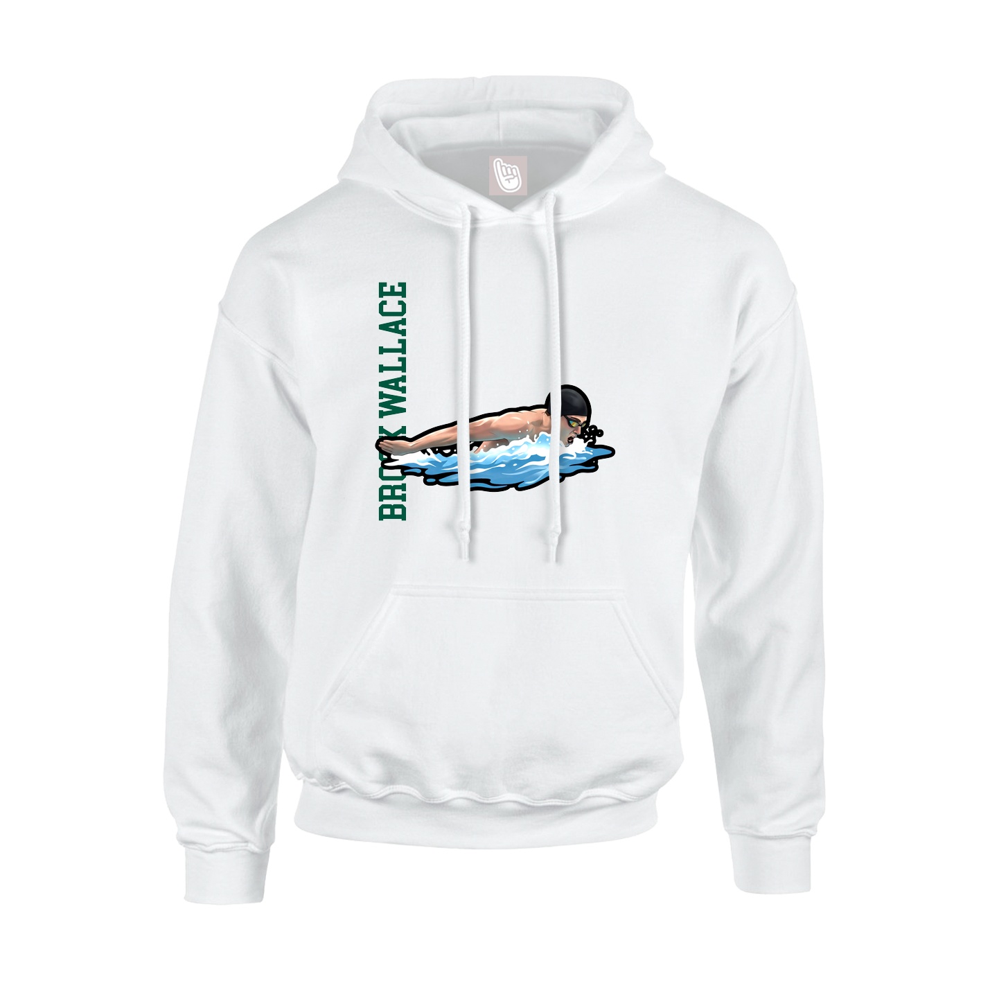 Hoodie — Name Vertical in White