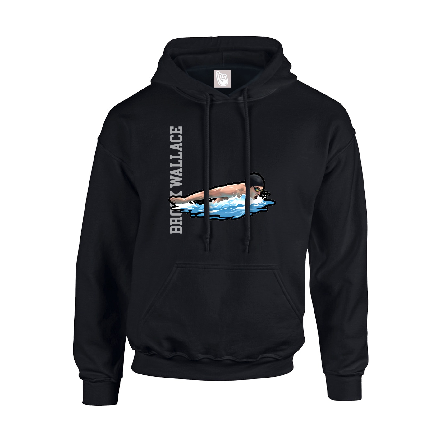 Youth Hoodie — Name Vertical in Black