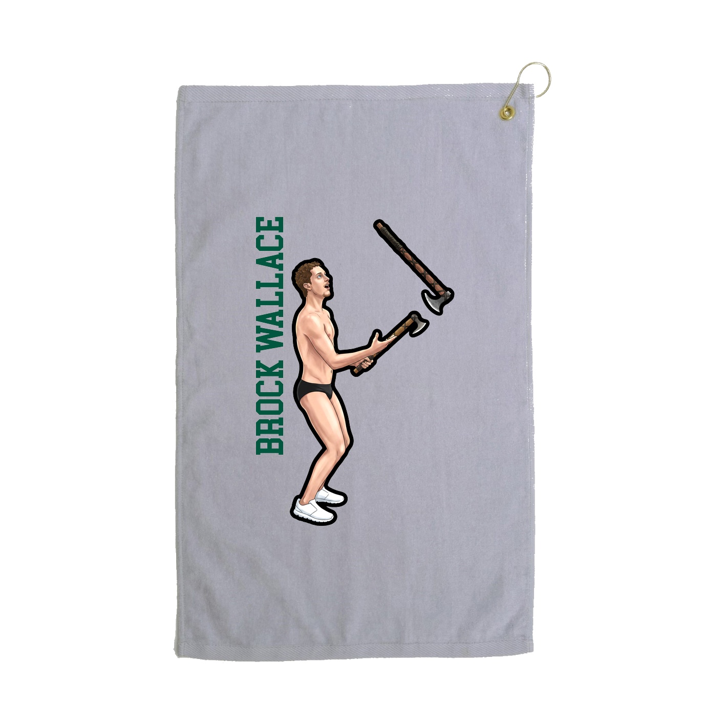 Golf Towel — Name Vertical in Grey