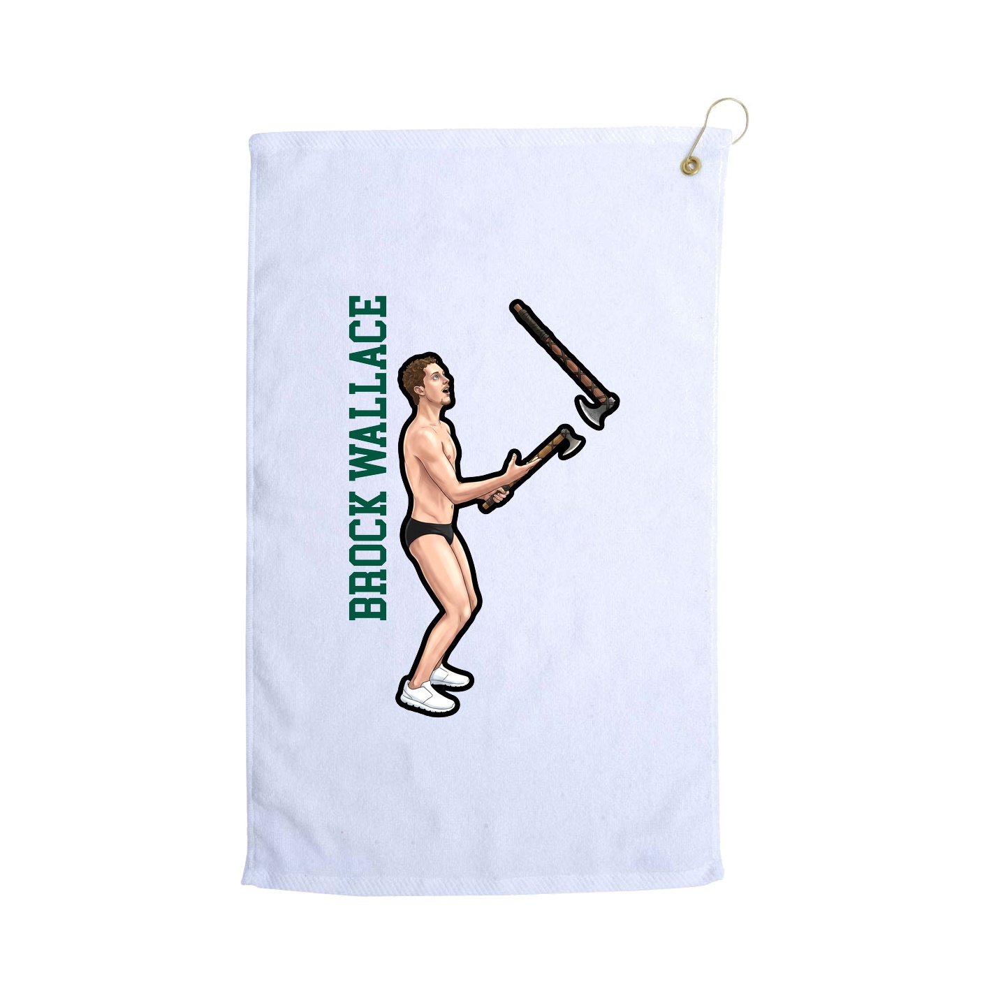 Golf Towel — Name Vertical in White