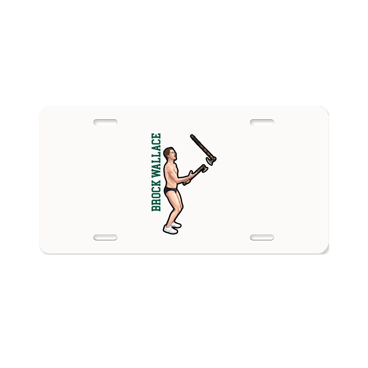 License Plate — Name Vertical in Classic