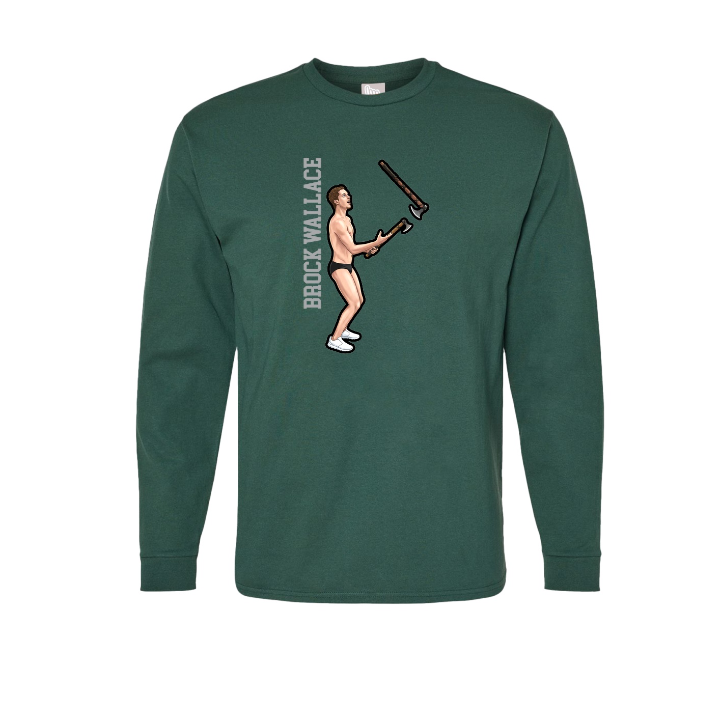 Long Sleeve Tee — Name Vertical in Green