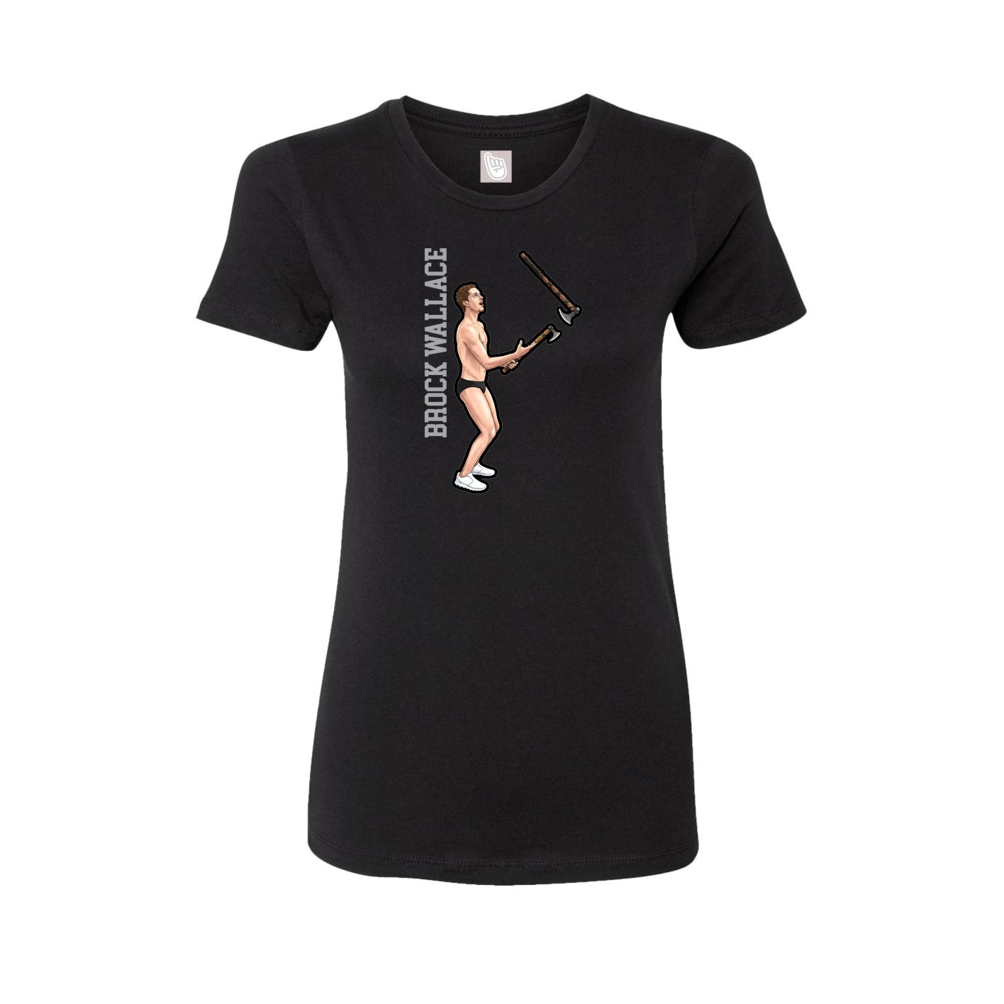 Womens Tee — Name Vertical in Black