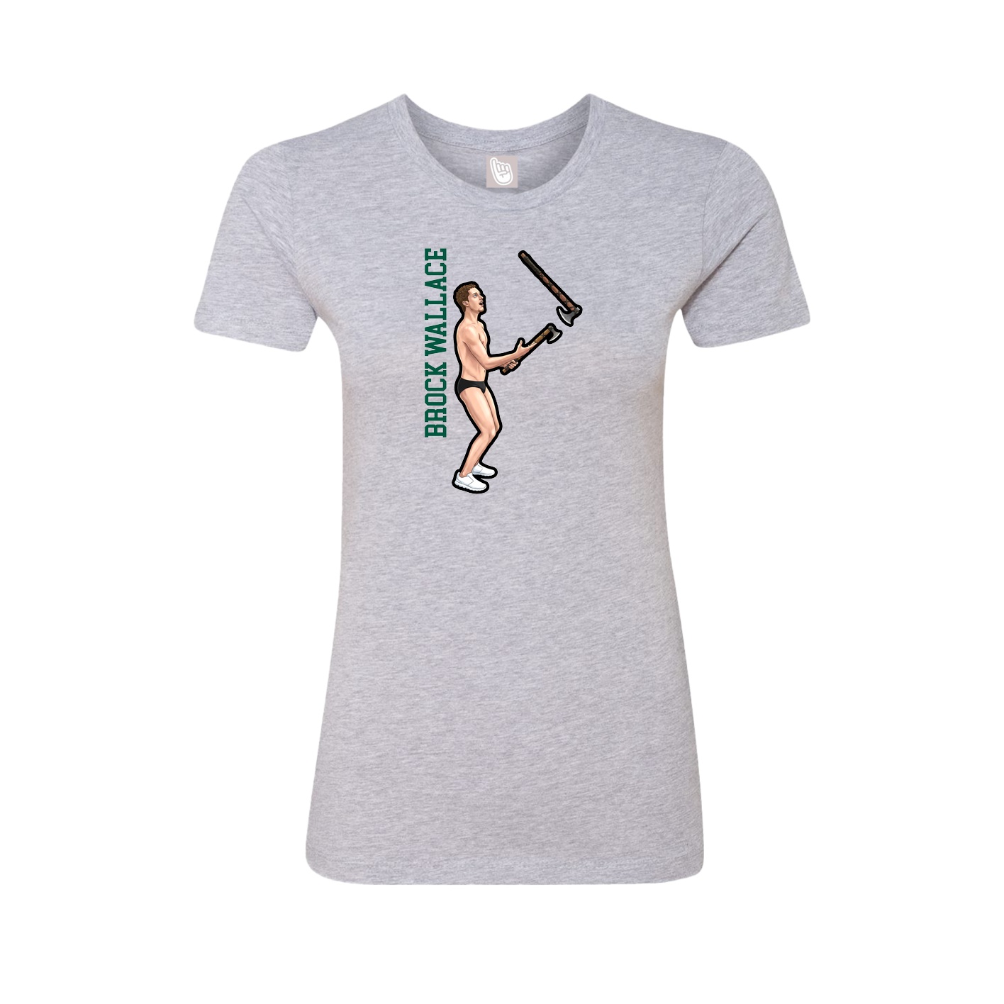 Fitted Women's Tee — Name Vertical in Grey