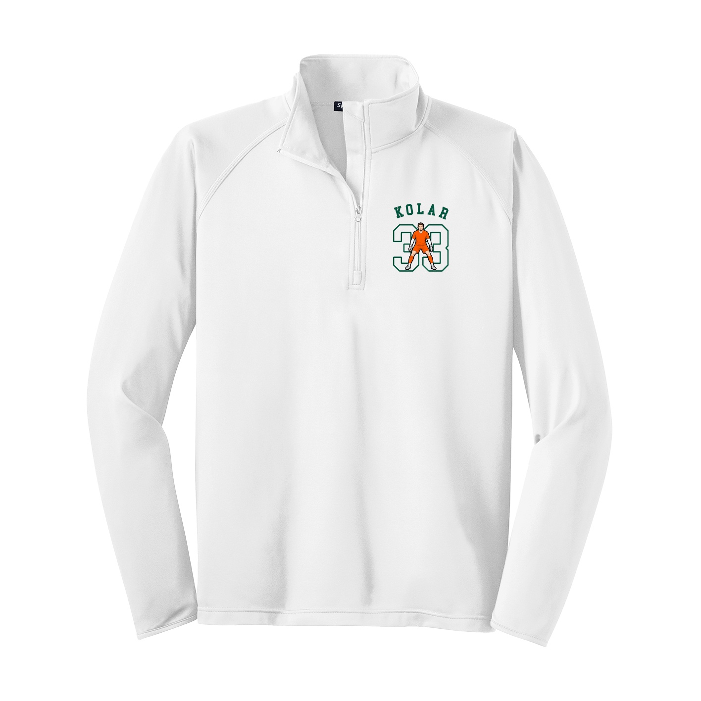 Q-Zip Pullover — Shirsey Arch in White