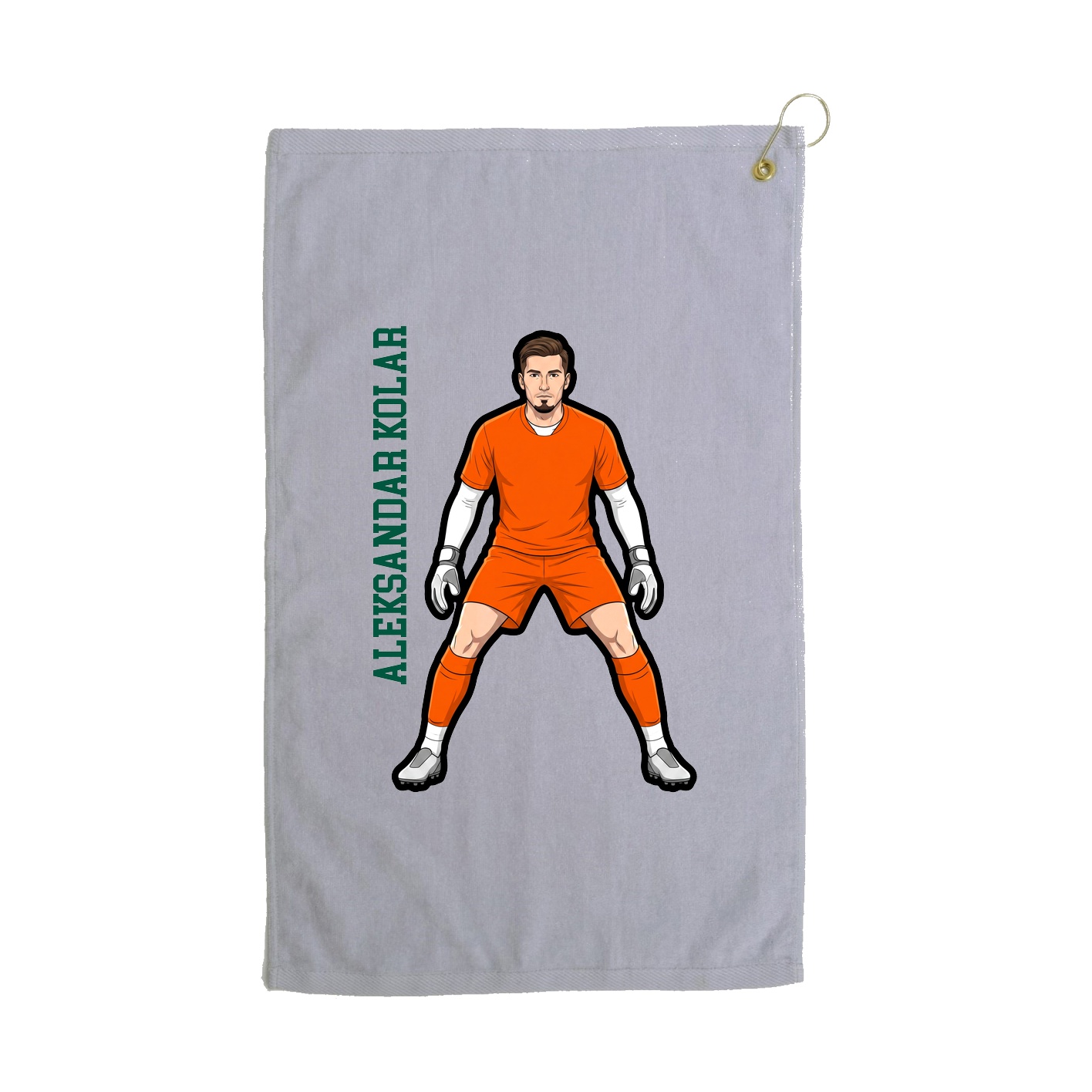 Golf Towel — Name Vertical in Grey