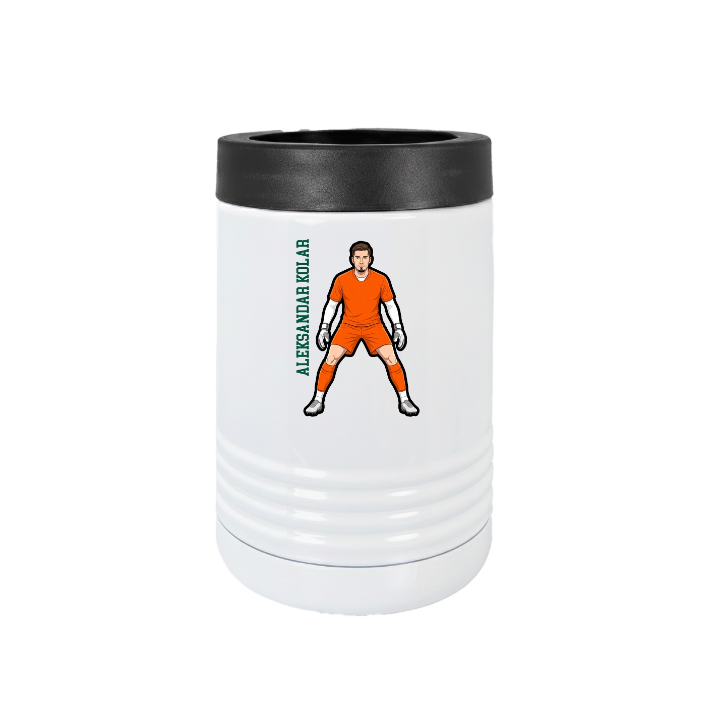 Beverage Holder — Name Vertical in White