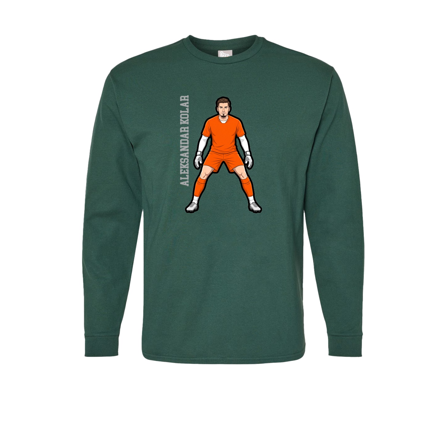 Long Sleeve Tee — Name Vertical in Green