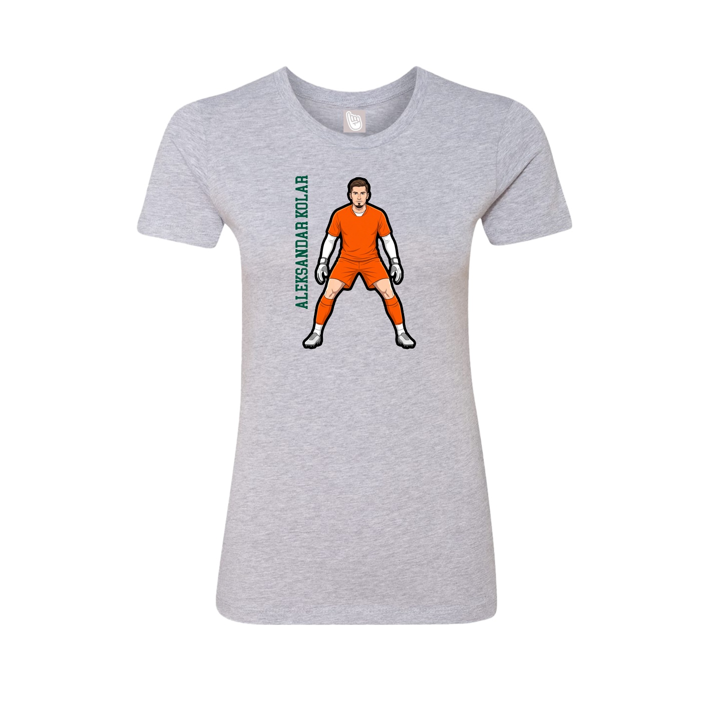 Fitted Women's Tee — Name Vertical in Grey