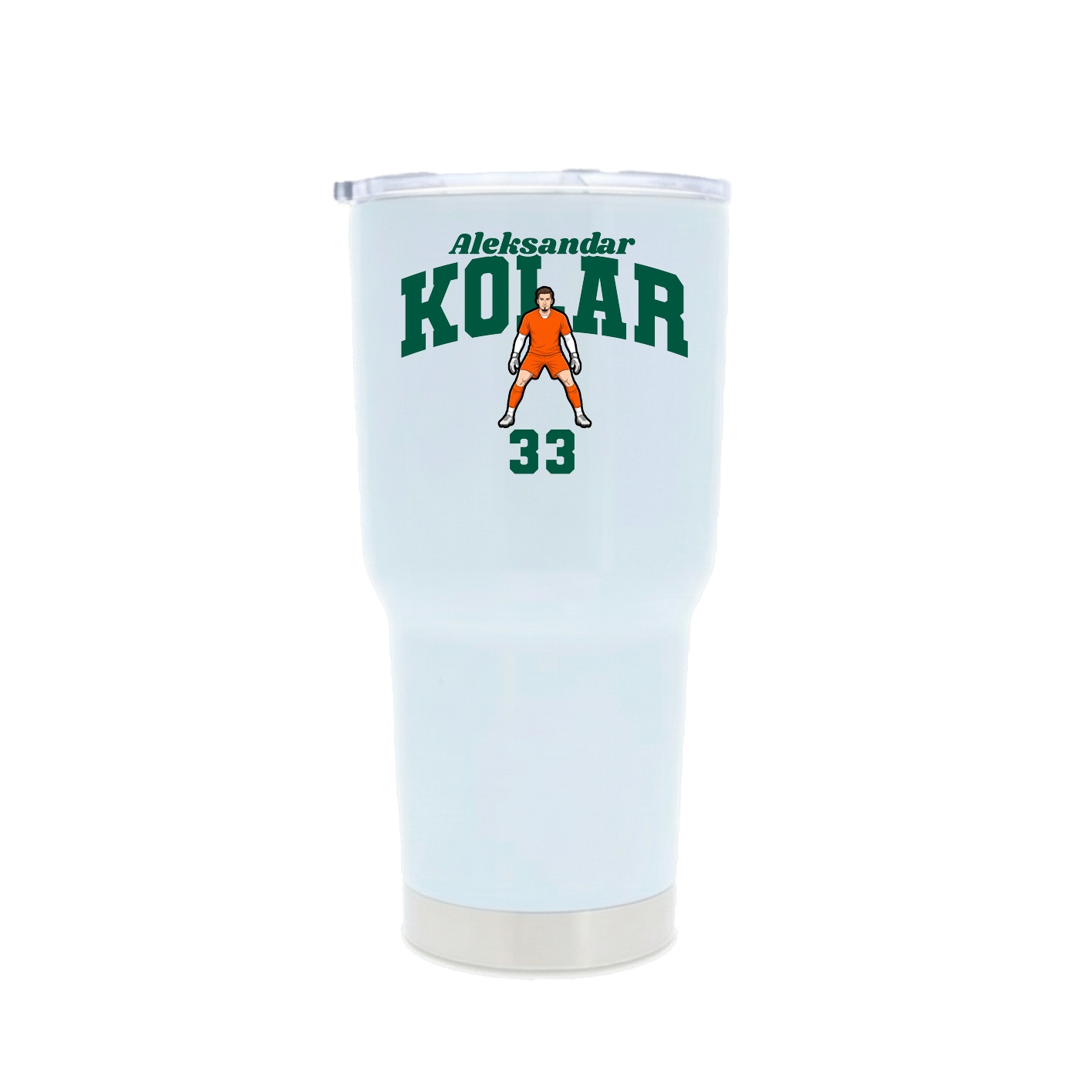 30oz Stainless Steel Tumbler — Signature Arch in White