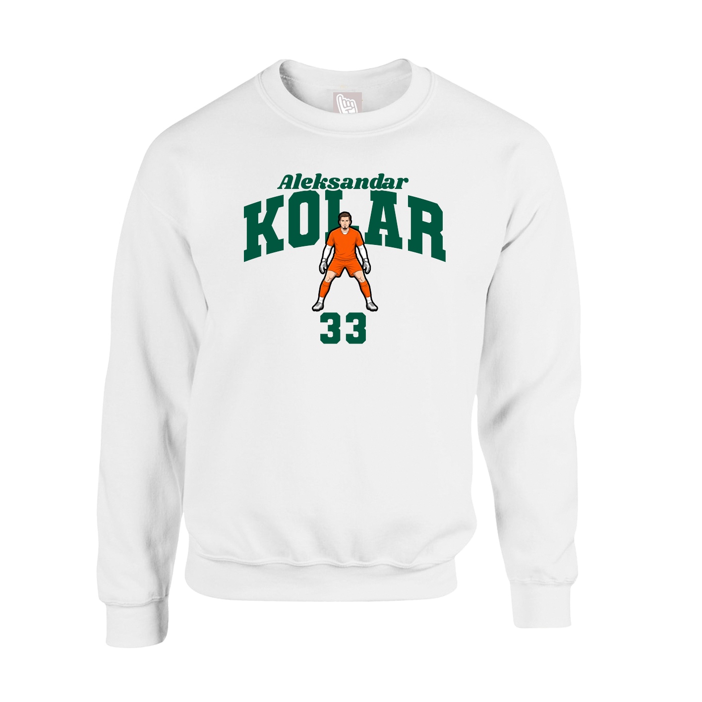 Fleece Crew — Signature Arch in White