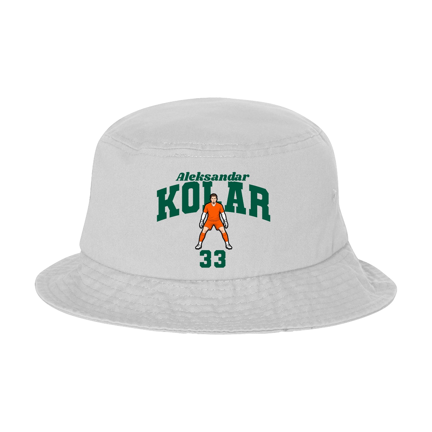 Bucket Cap — Signature Arch in White