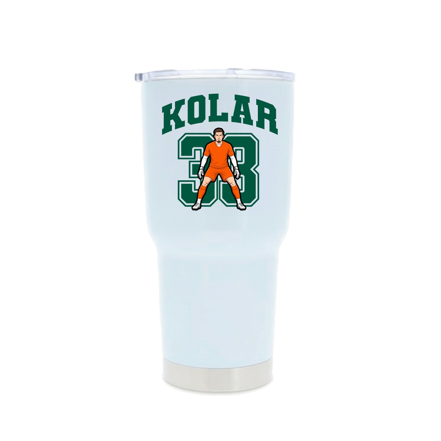 30oz Stainless Steel Tumbler — Number in White