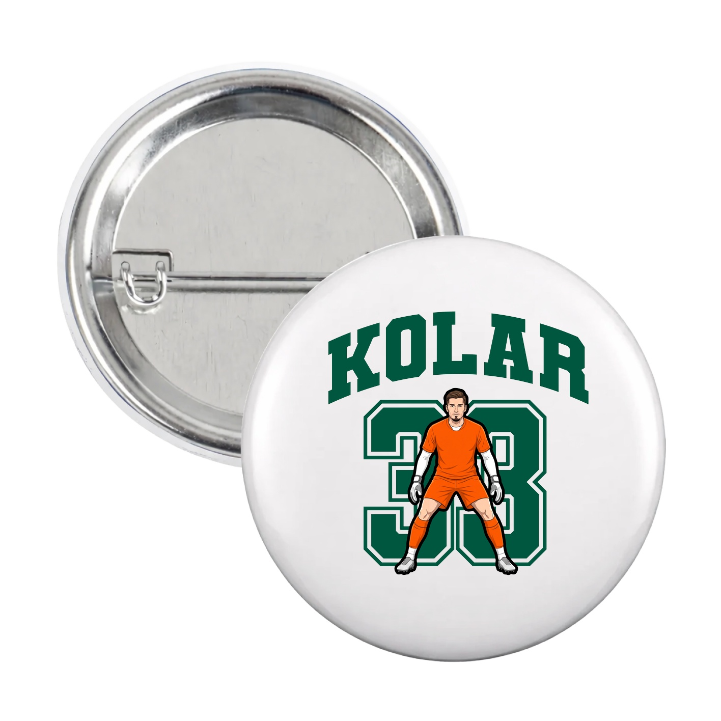 Game Day Button — Number in White
