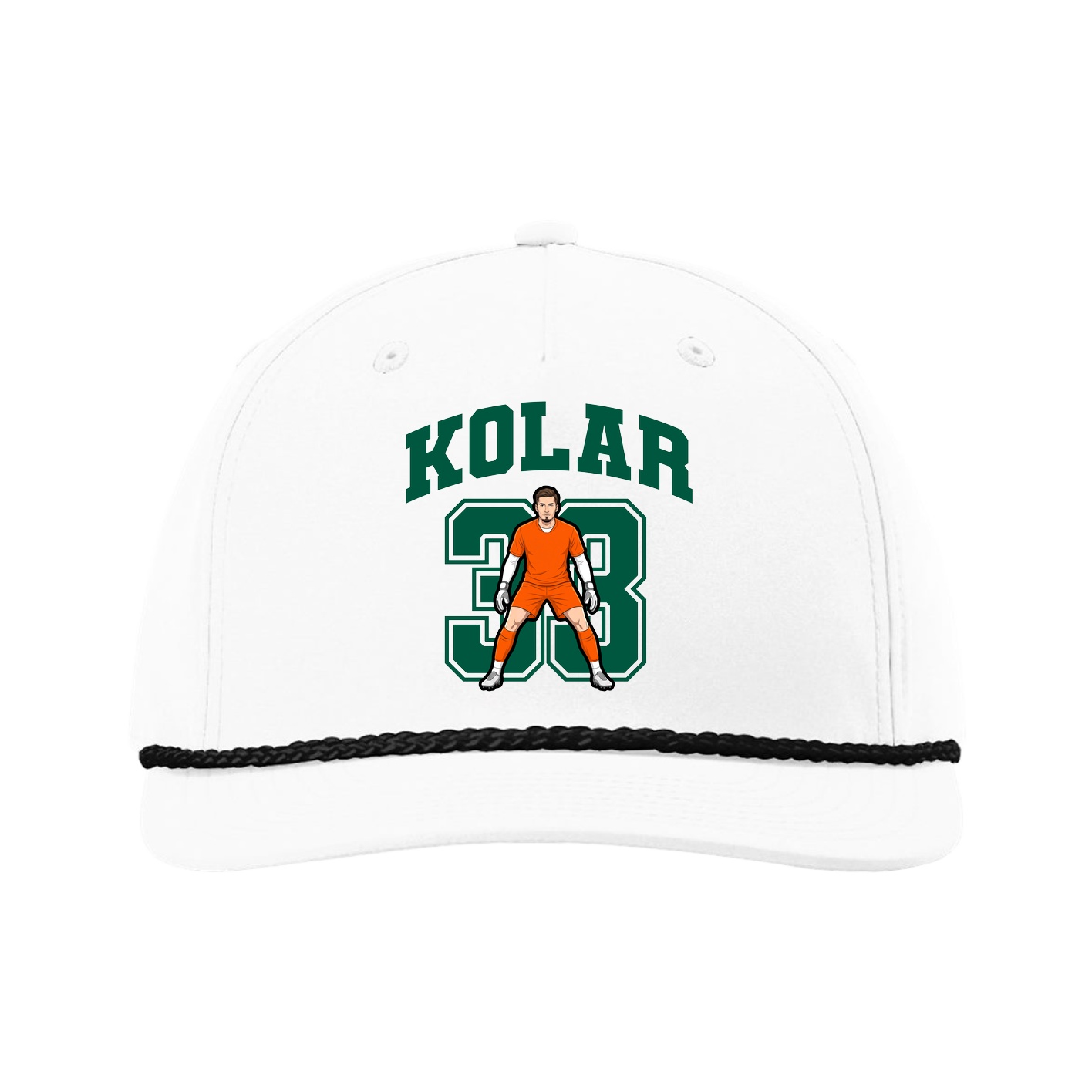 Five-Panel Classic Rope Cap — Number in White