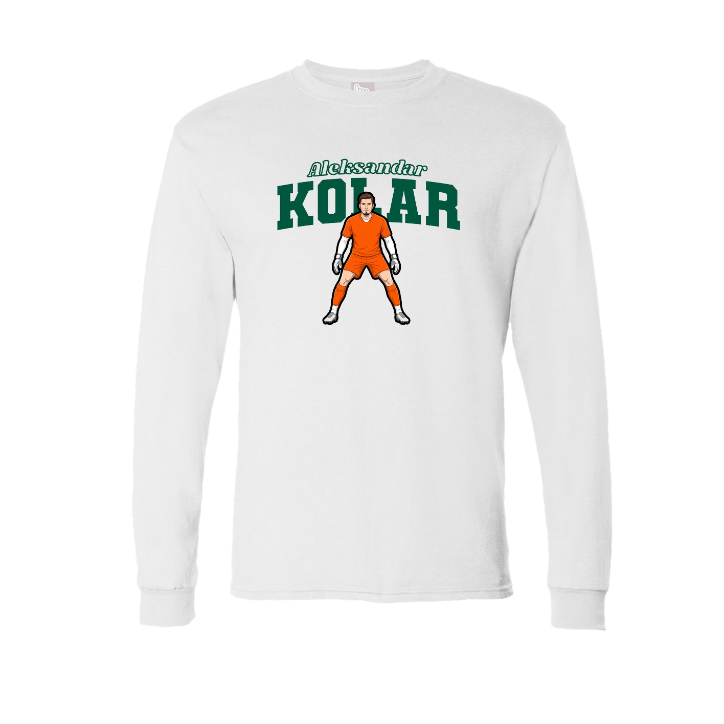 Long Sleeve Tee — Name Arch in White
