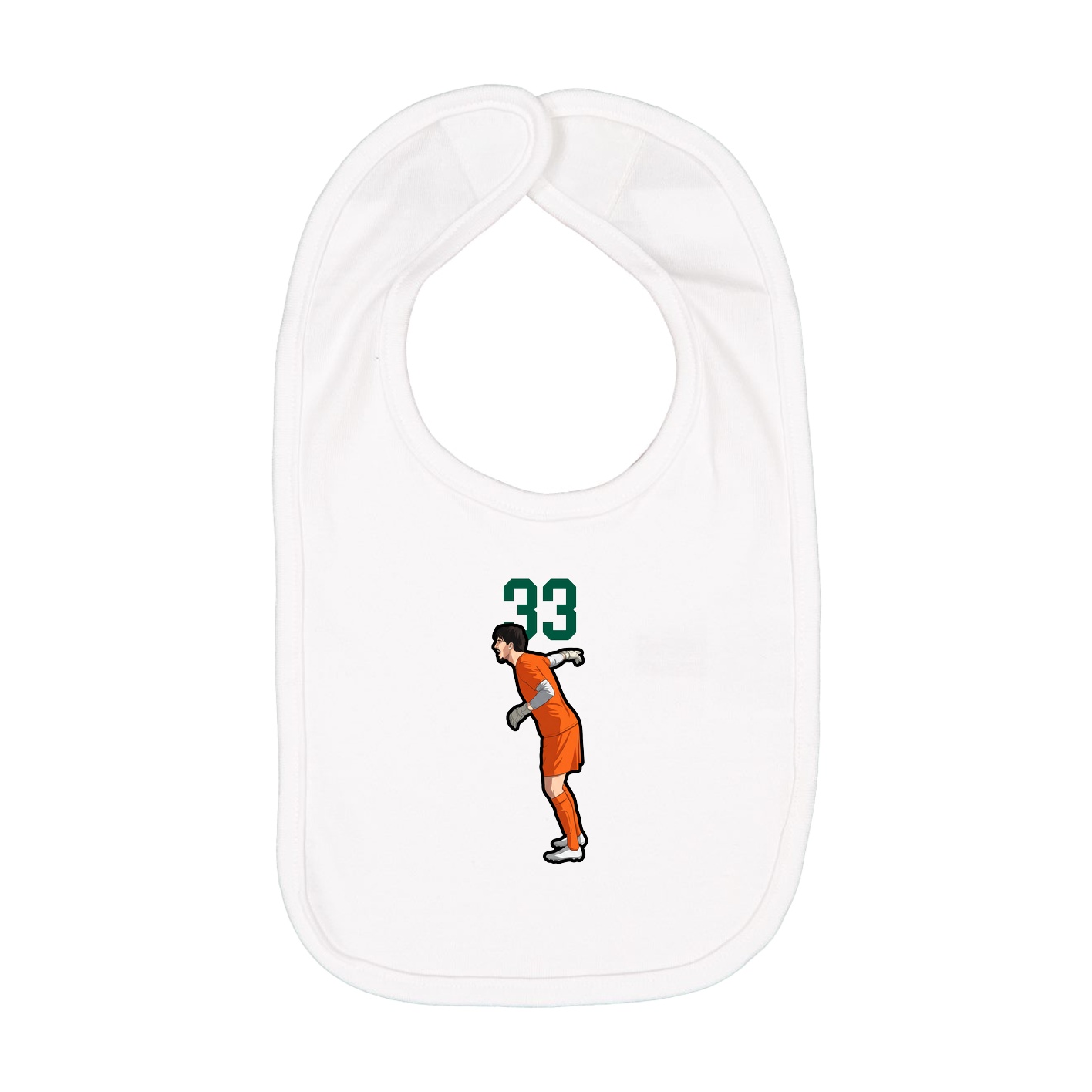 Infant Bib — Number Top in White