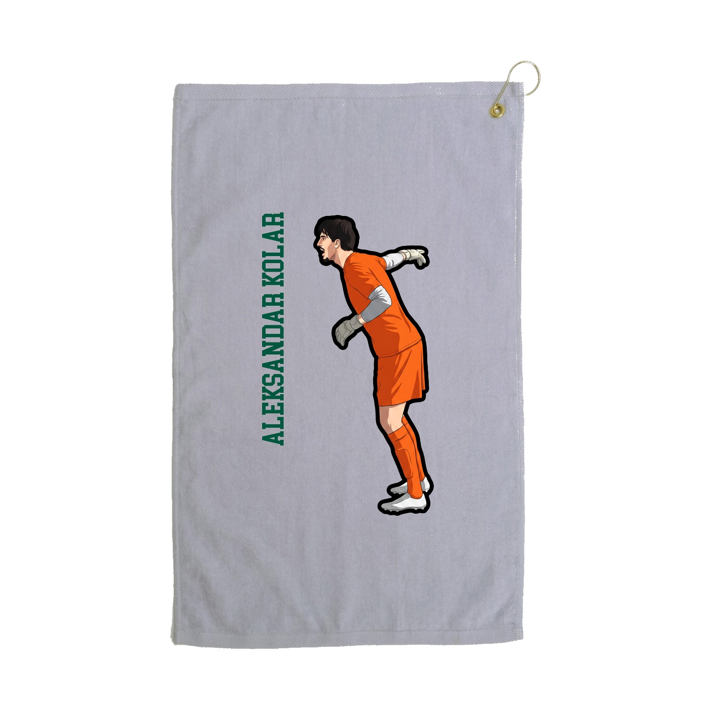 Golf Towel — Name Vertical in Grey