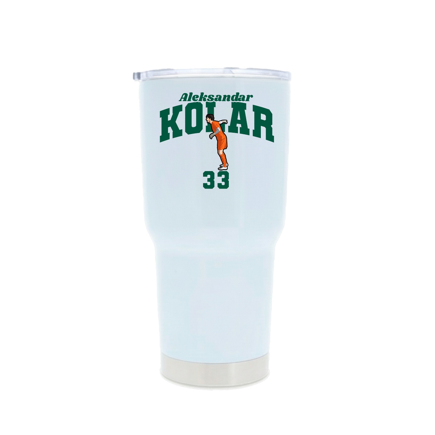 30oz Stainless Steel Tumbler — Signature Arch in White